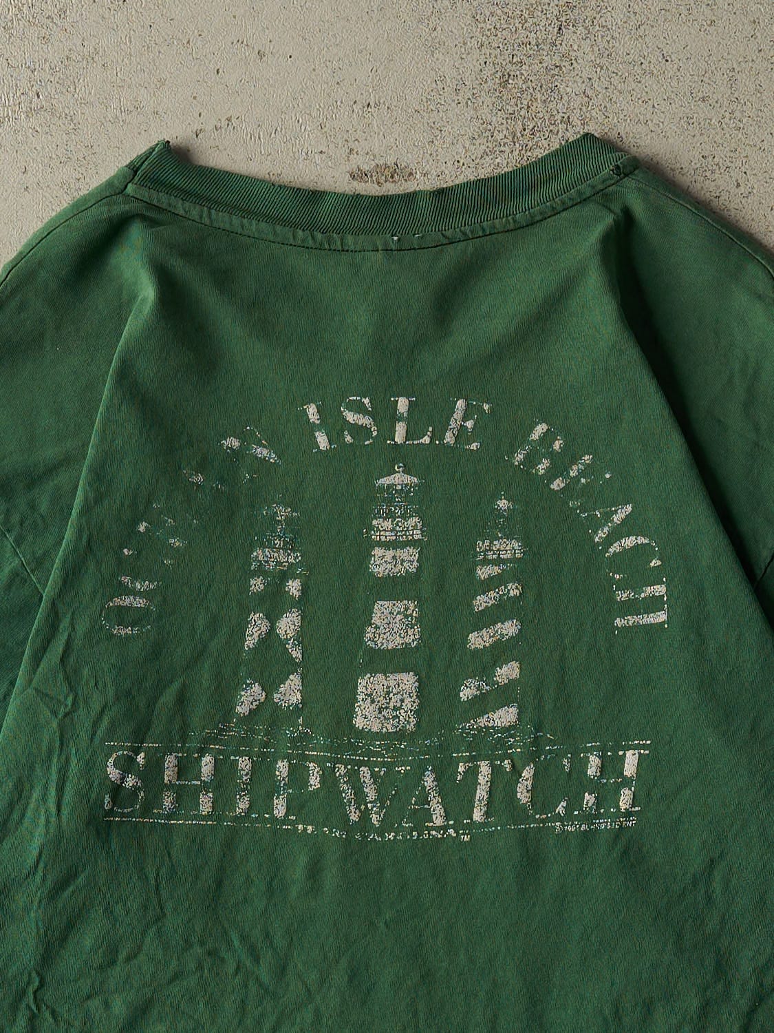 Vintage 90s Sun Faded Green Ocean Isle Beach Tee (M) - Image 4