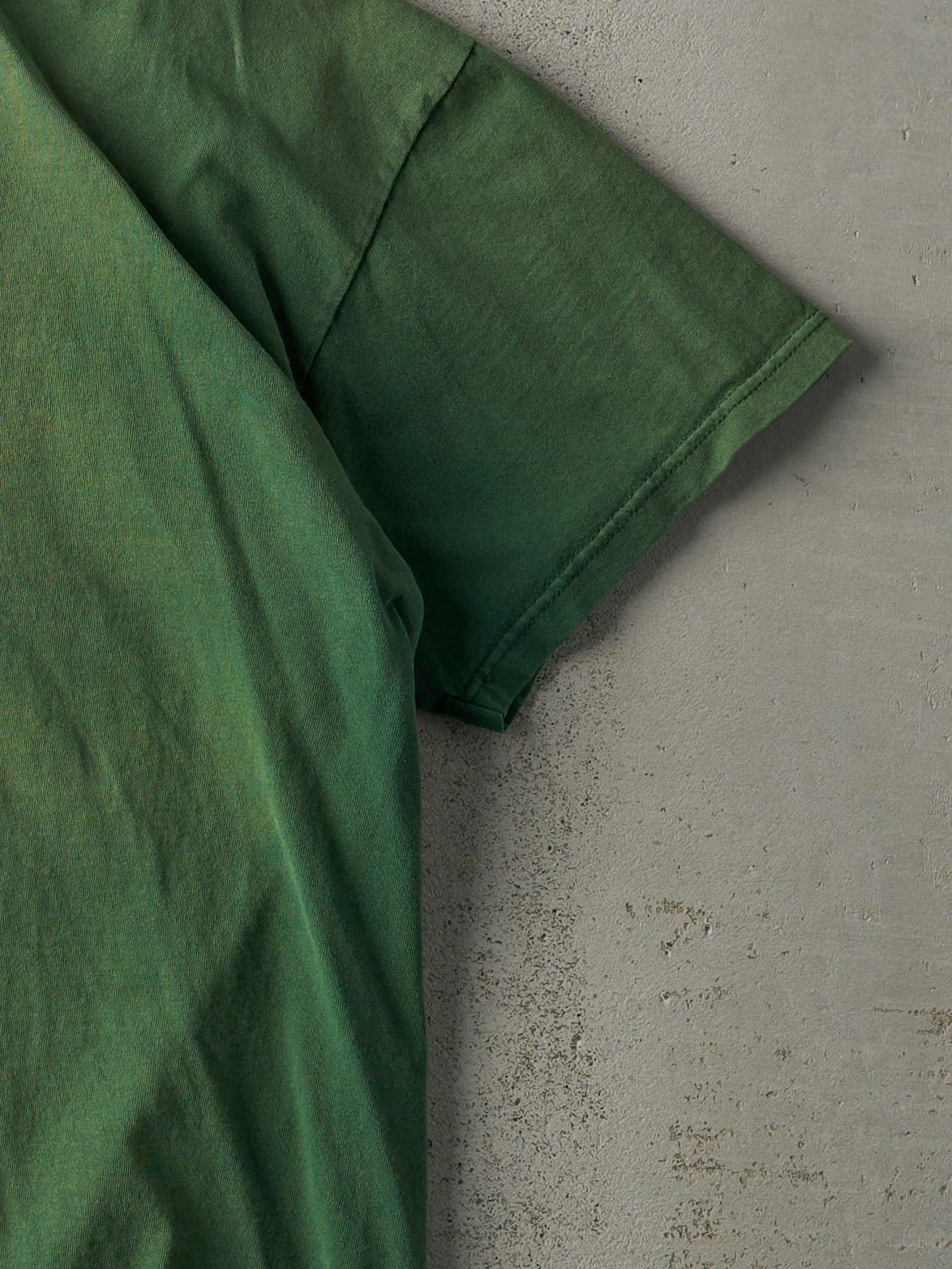 Vintage 90s Sun Faded Green Russell Athletic Blank Tee (L) - Image 3