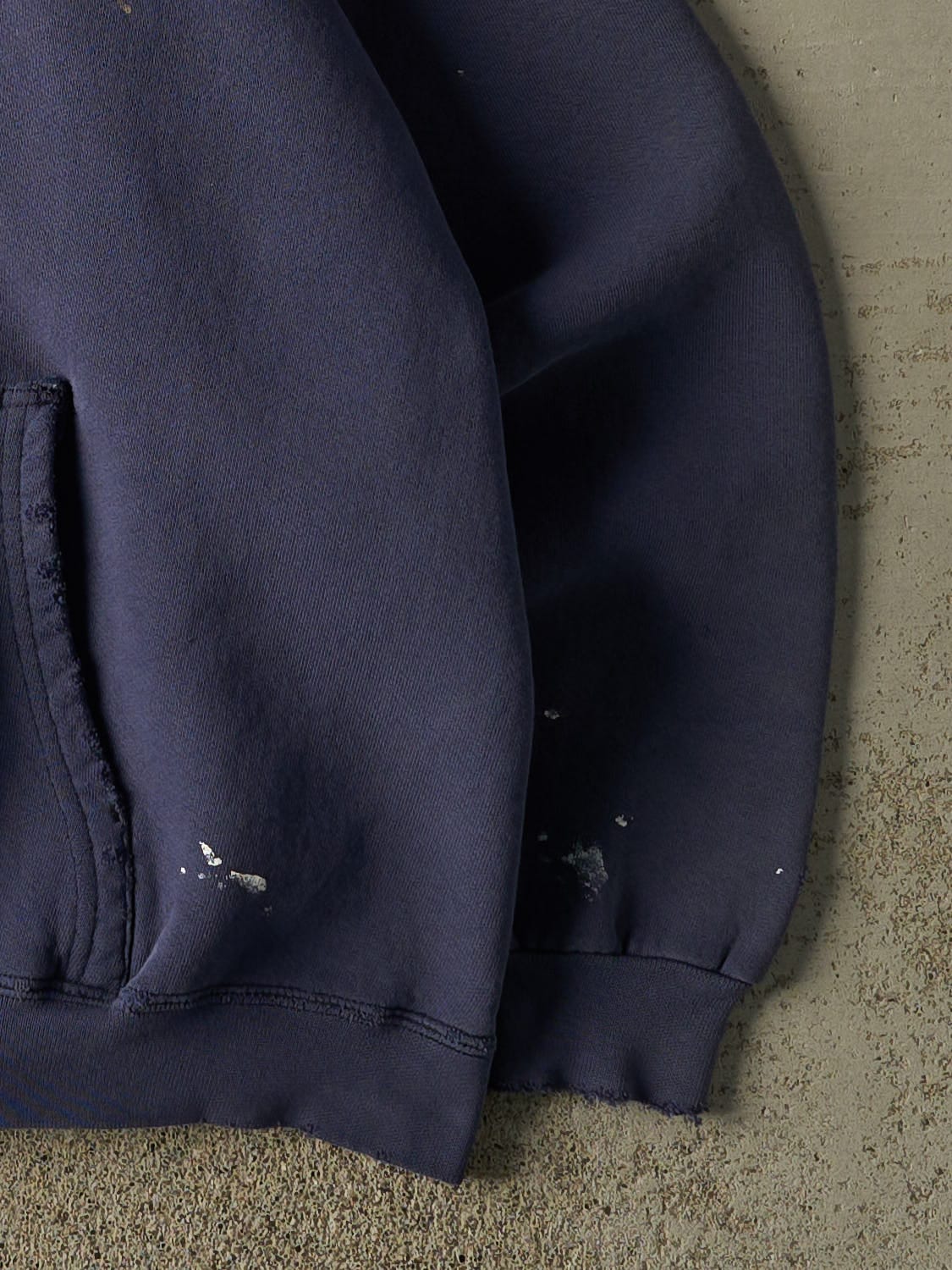Vintage 90s Sun Faded Navy Adidas Embroidered Hoodie (XL) - Image 4