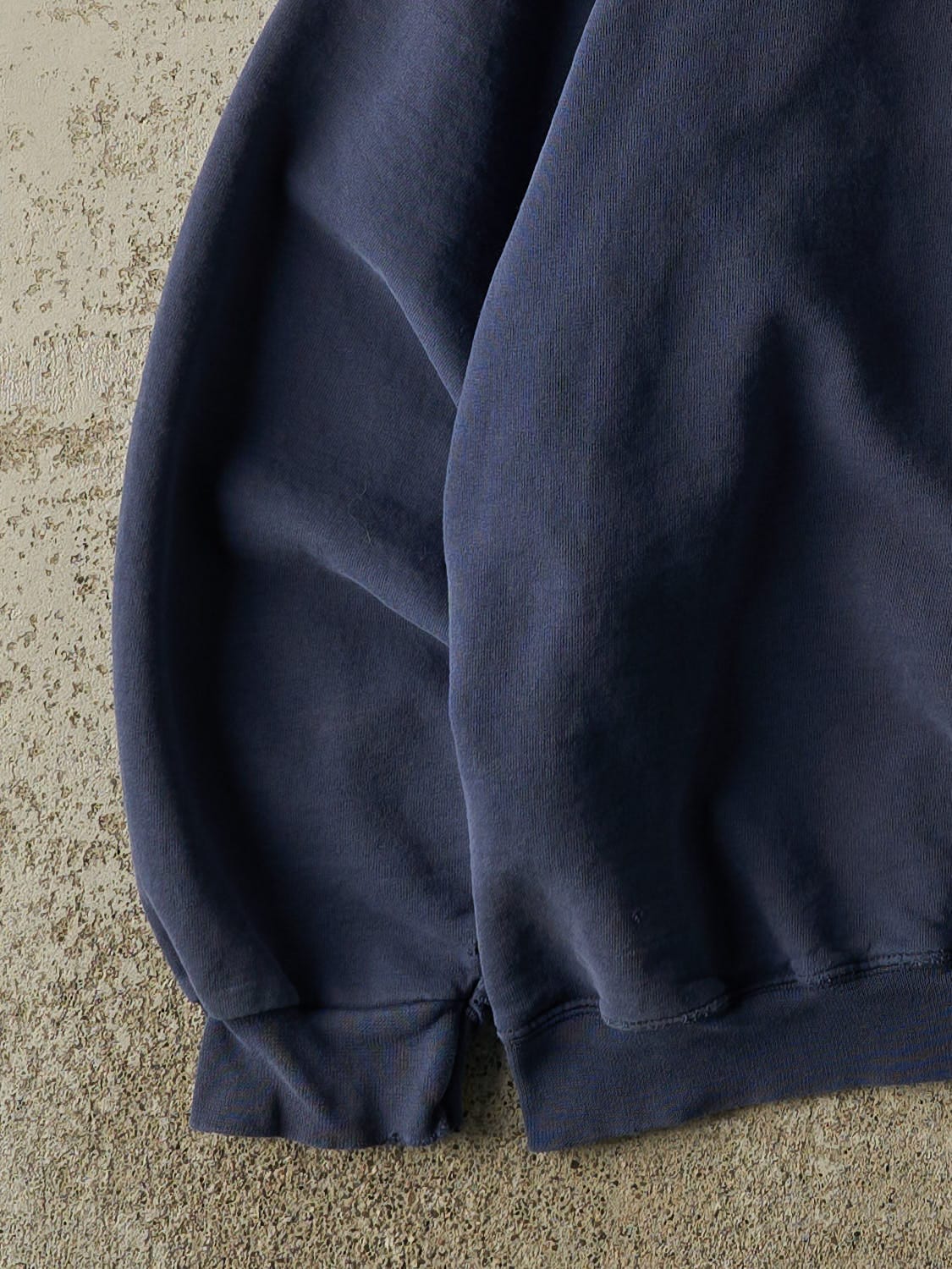 Vintage 90s Sun Faded Navy Blank Crewneck (XL) - Image 3