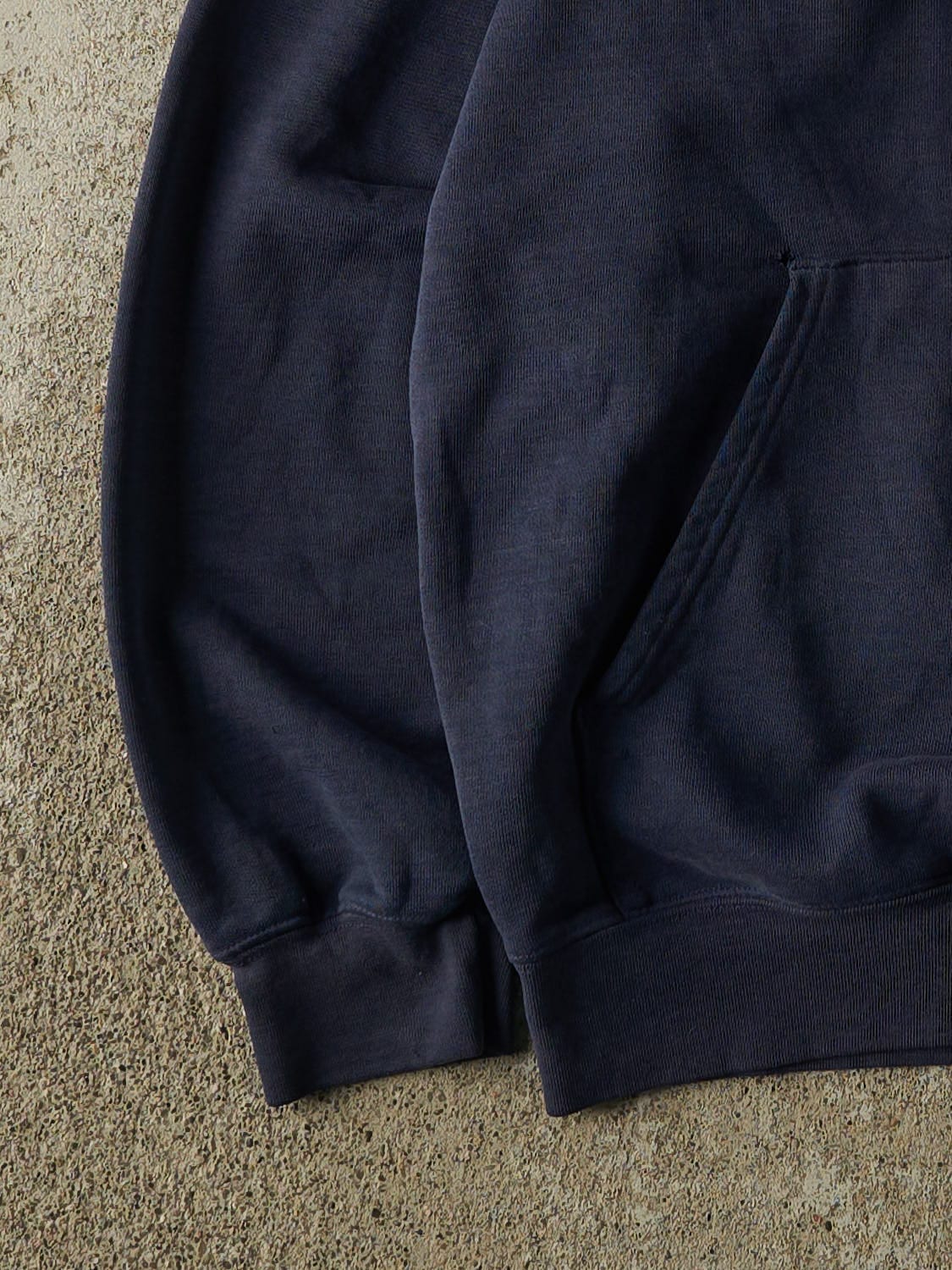 Vintage 90s Sun Faded Navy Carhartt Hoodie (L/XL) - Image 3