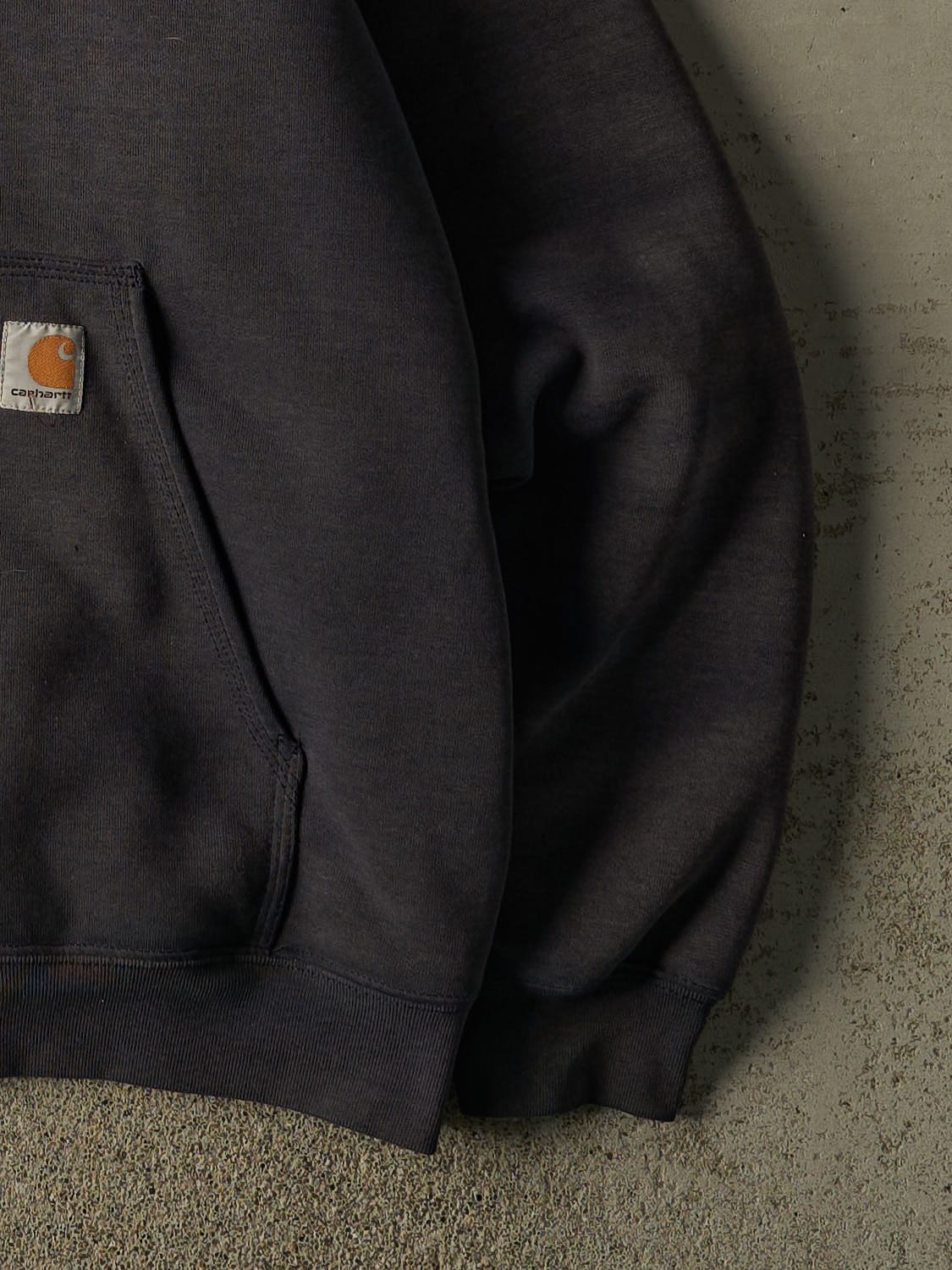 Vintage 90s Sun Faded Navy Carhartt Quilt Lined Heavyweight Zip Up Hoodie (XL) - Image 5
