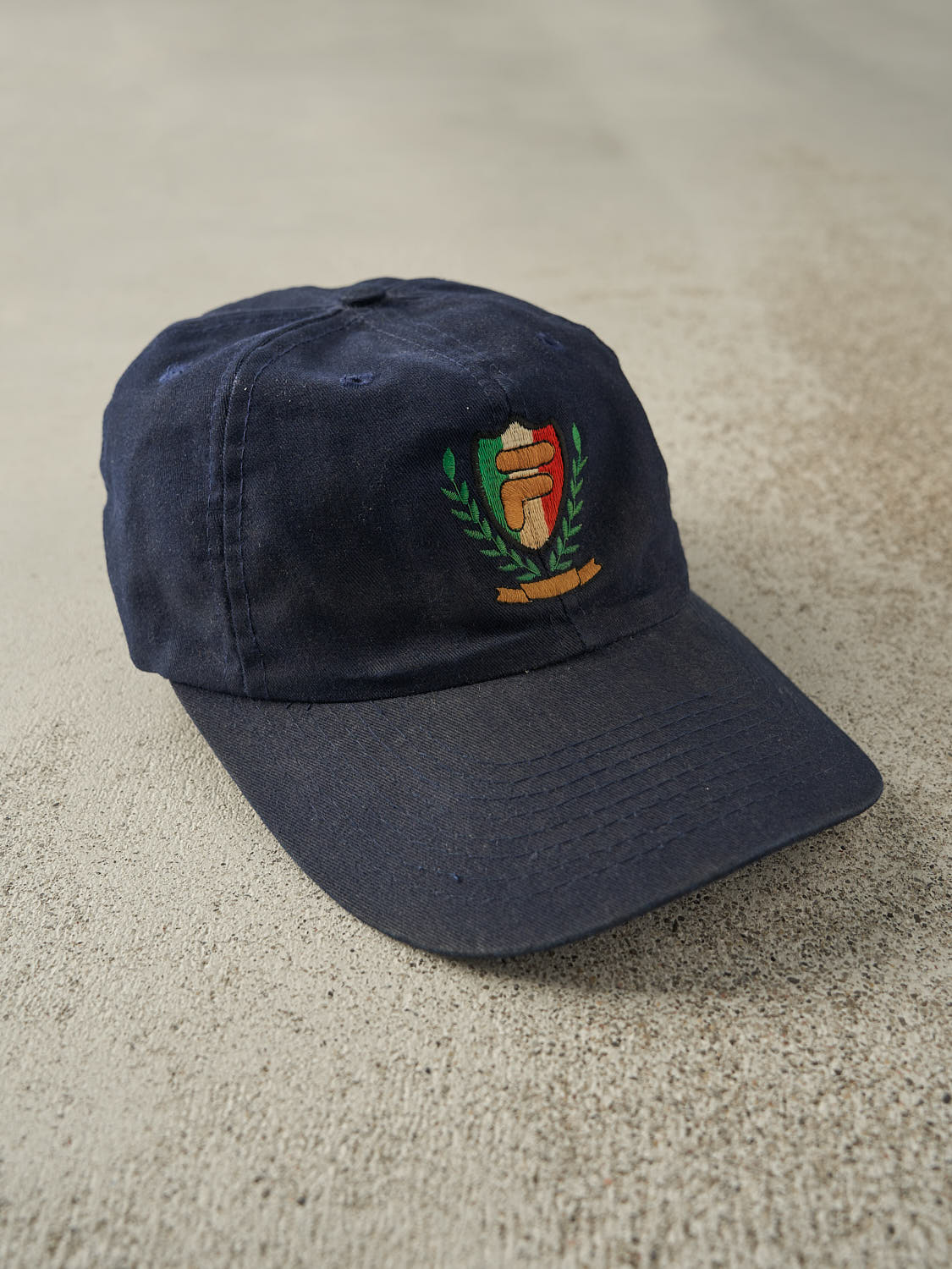 Vintage 90s Sun Faded Navy Fila Embroidered Strapback (O/S) - Image 3