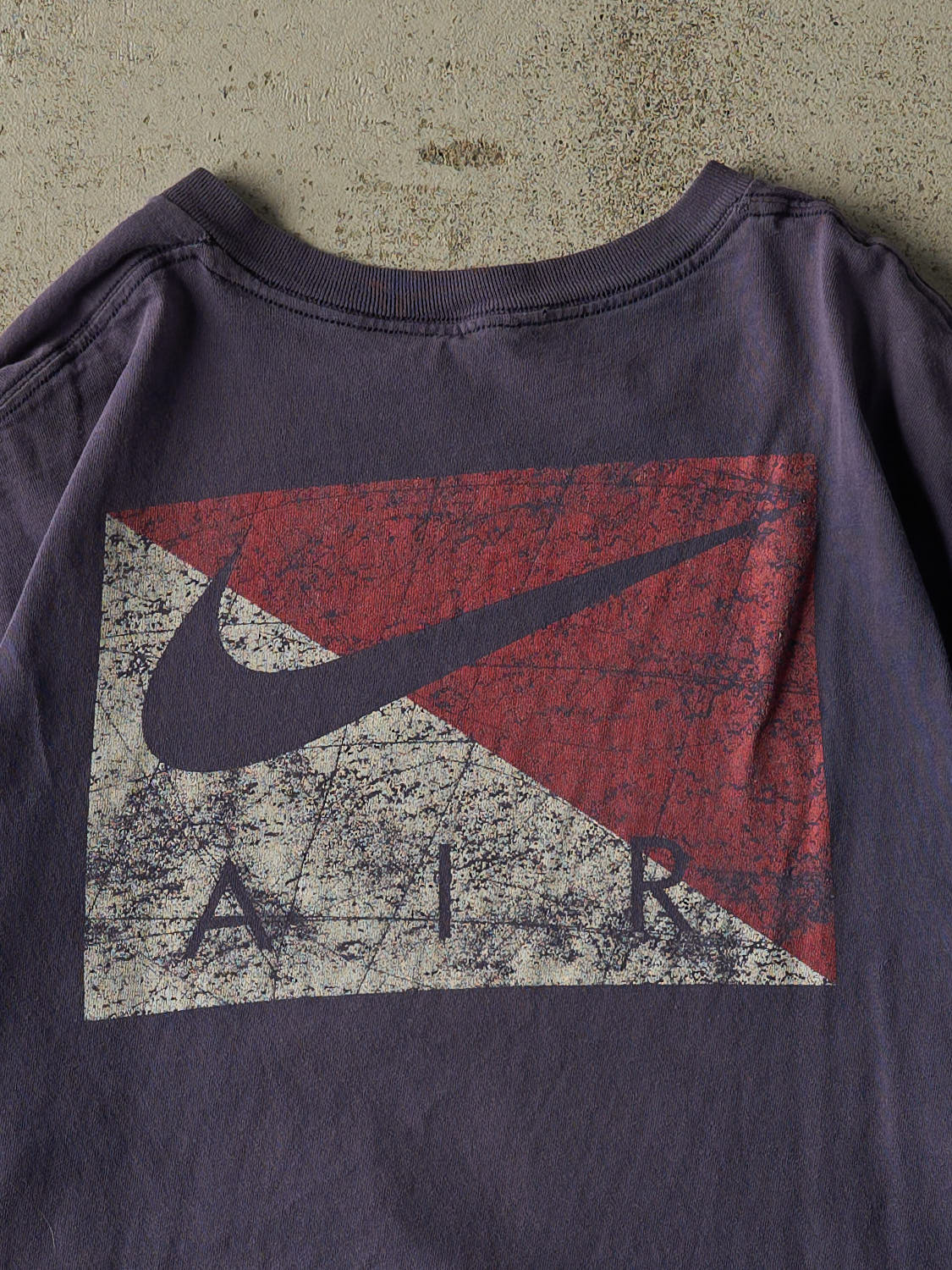 Vintage 90s Sun Faded Navy Nike Air Tee (L) - Image 4