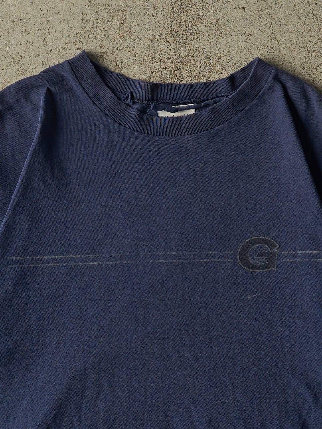 Vintage 90s Sun Faded Navy Nike Tee (L) - Image 2