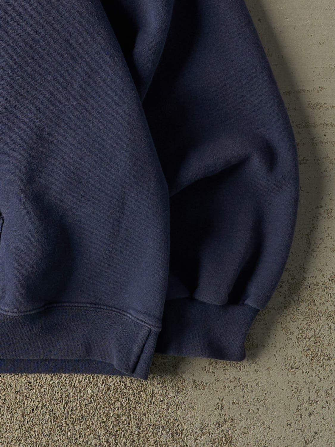 Vintage 90s Sun Faded Navy Oakwood Rugby Hoodie (XL/XXL) - Image 4