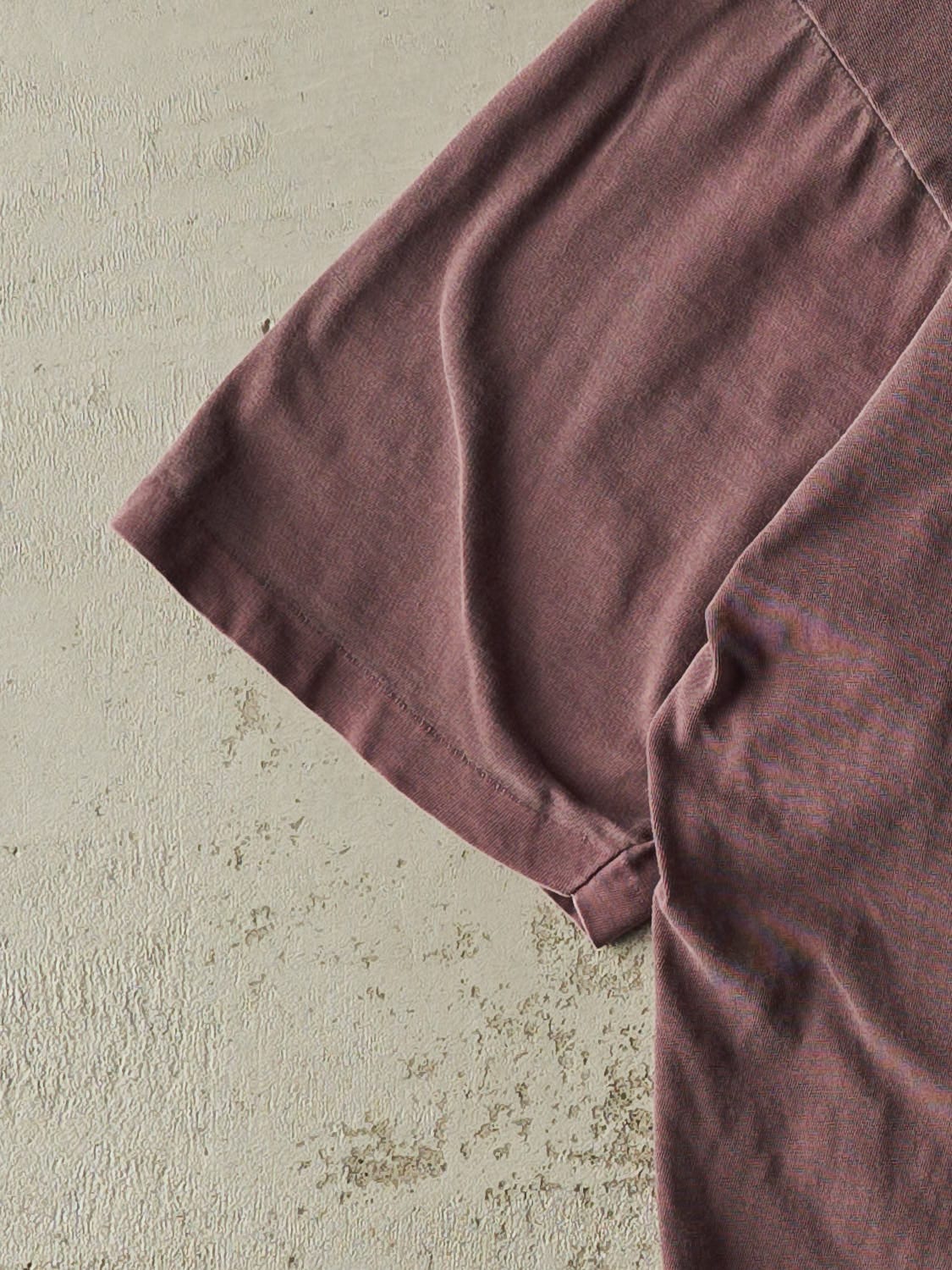 Vintage 90s Sun Faded Burgundy Levi's Red Tab Tee (XXL) - Image 3