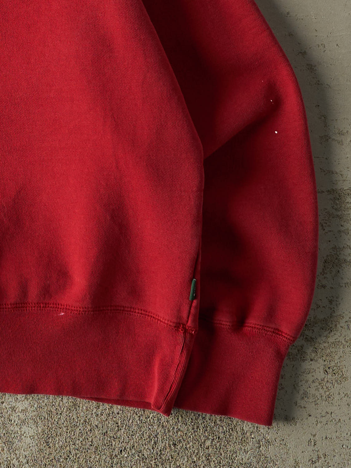 Vintage 90s Sun Faded Red Roots Embroidered Quarter Zip (S) - Image 4