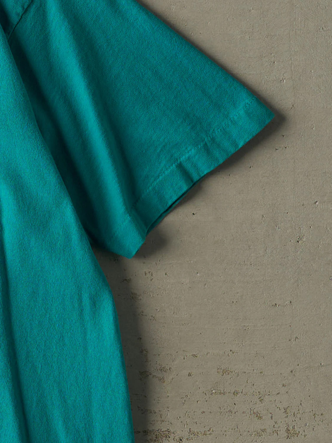 Vintage 90s Teal Blank Single Stitch Tee (XL) - Image 4
