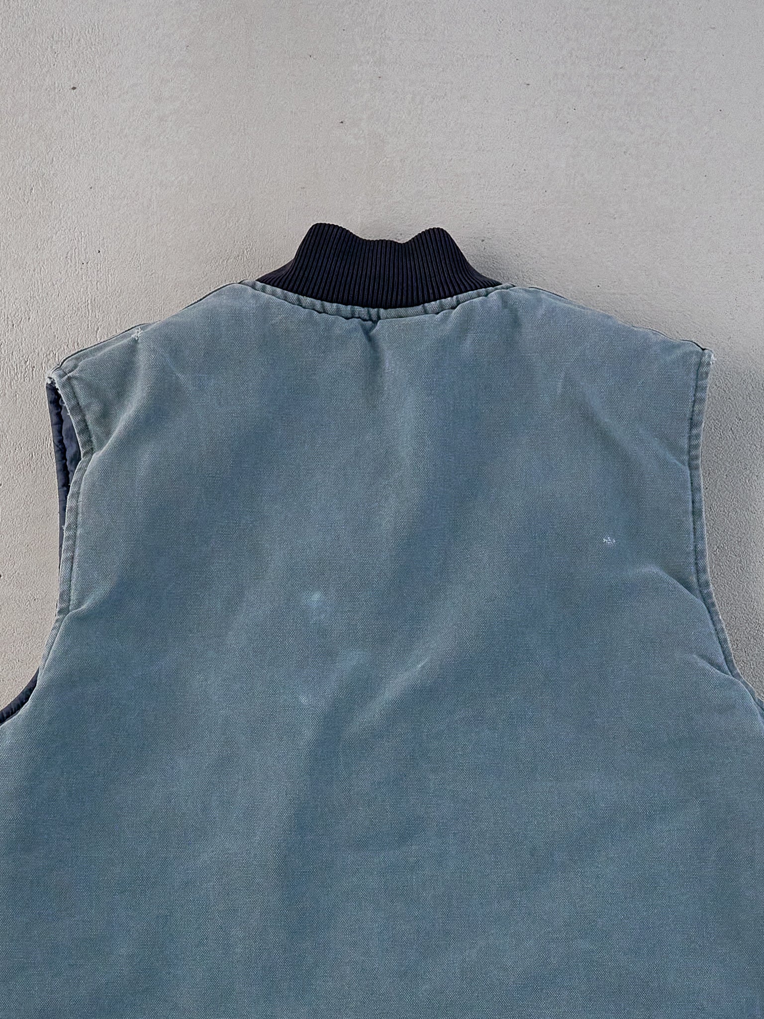 Vintage 90s Rare Light Blue Carhartt Workwear Vest (M) - Image 4