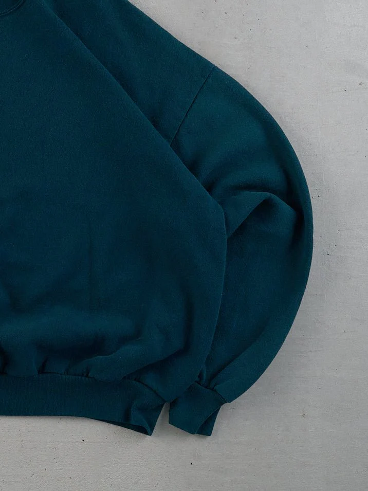 Vintage 90s Teal Green Jerseys Blank Crewneck (XL) - Image 3