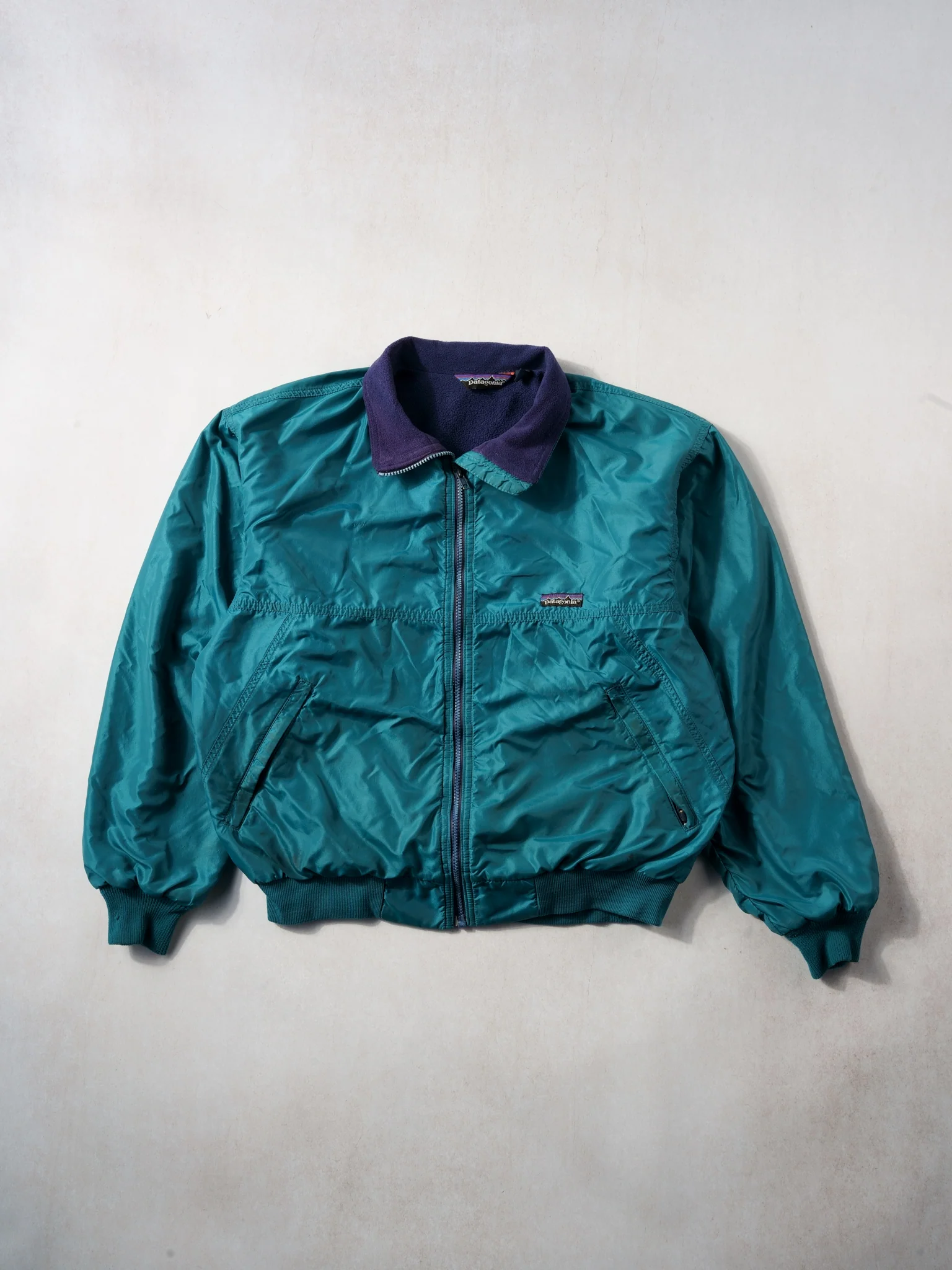 Vintage 90s Teal Patagonia Collared Windbreaker Jacket (L)