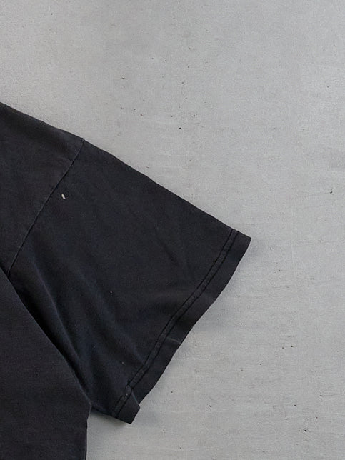 Vintage 90s Washed Black "Lack of Sex Causes Blindness" Tee (M) - Image 3