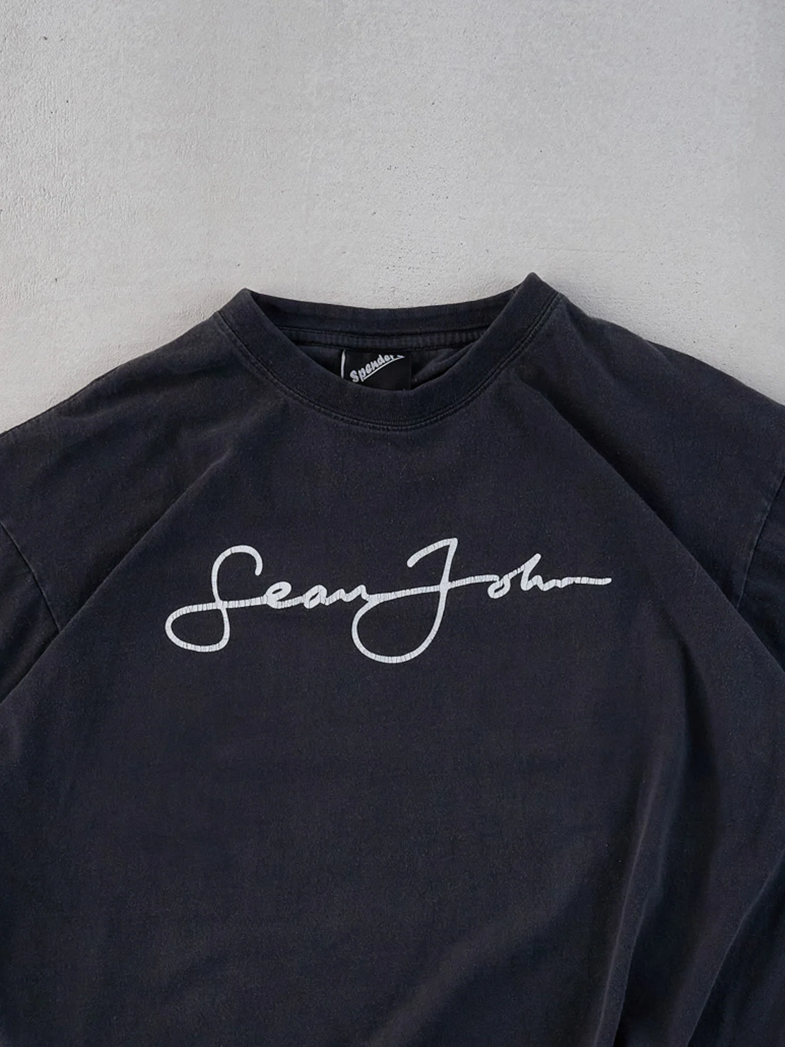 Vintage 90s Washed Black Sean John Signature Tee (L) - Image 2