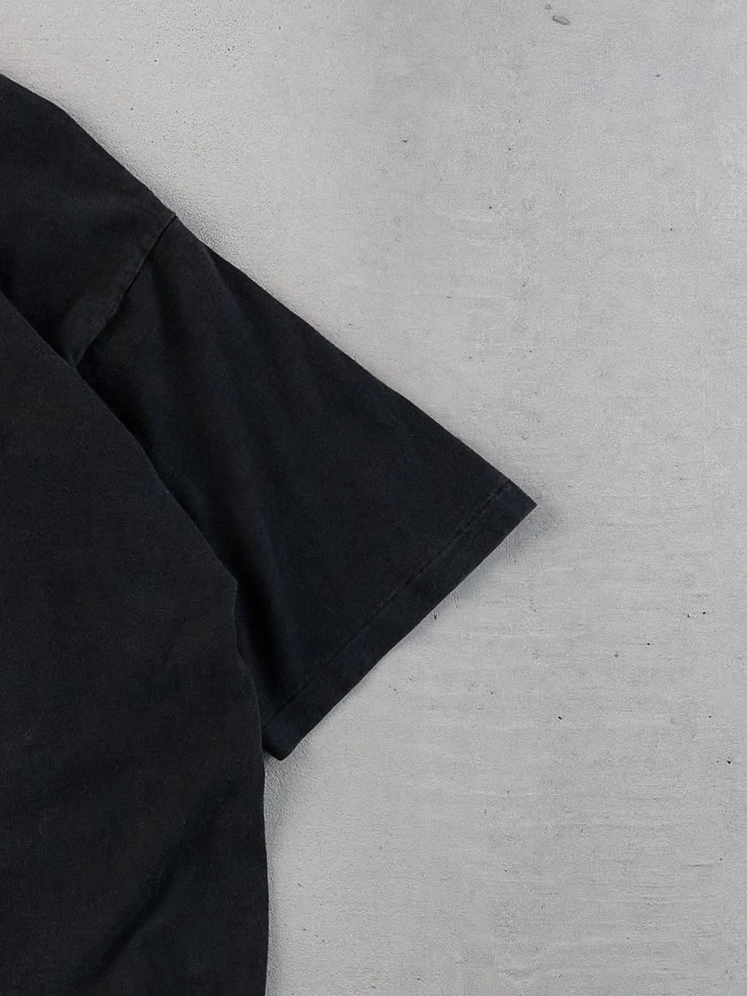Vintage 90s Washed Black Single Stitched Eternity Embroidery Tee (M) - Image 3