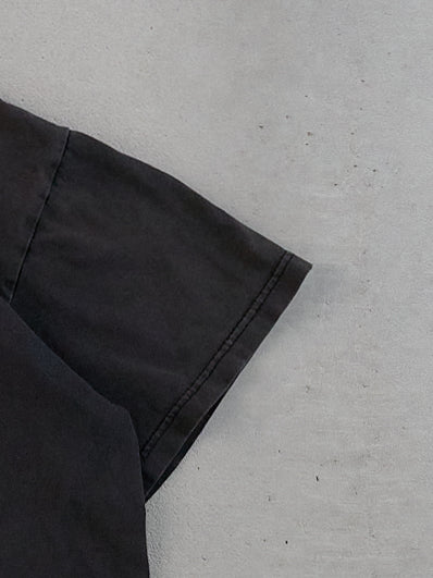 Vintage 90s Washed Black Tommy Hilfiger Athletics Tee (S) - Image 3