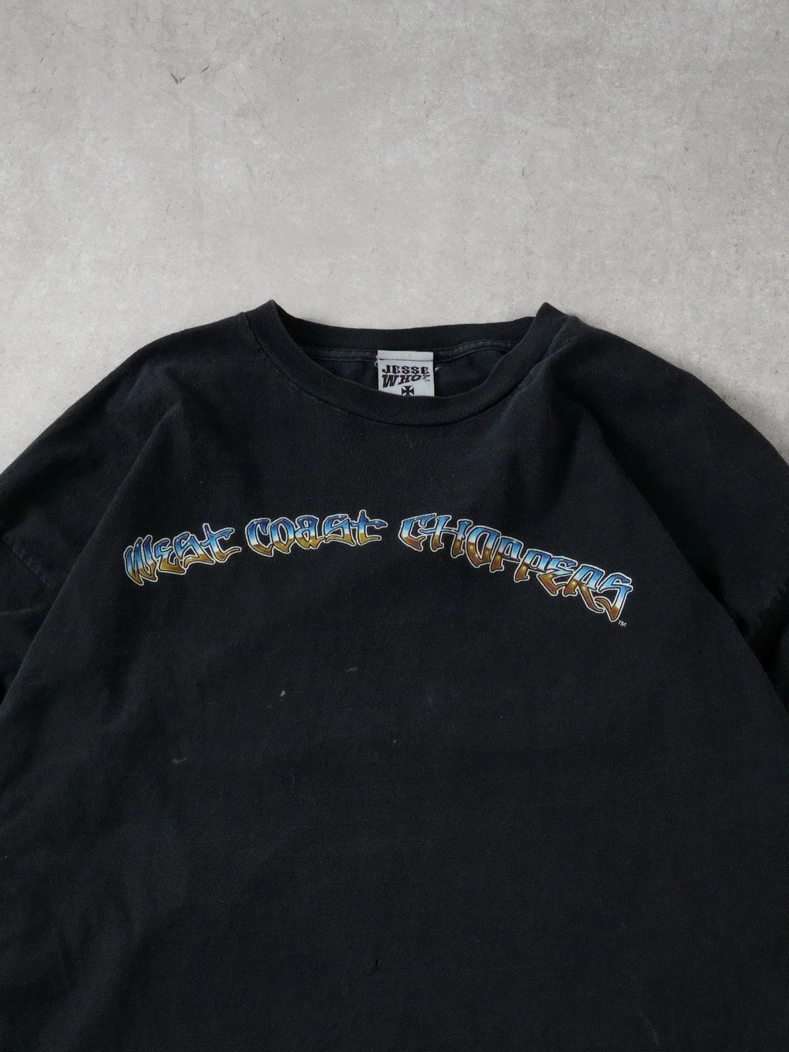 Vintage 90s Washed Black West Coast Choppers Longsleeve (XL) - Image 3