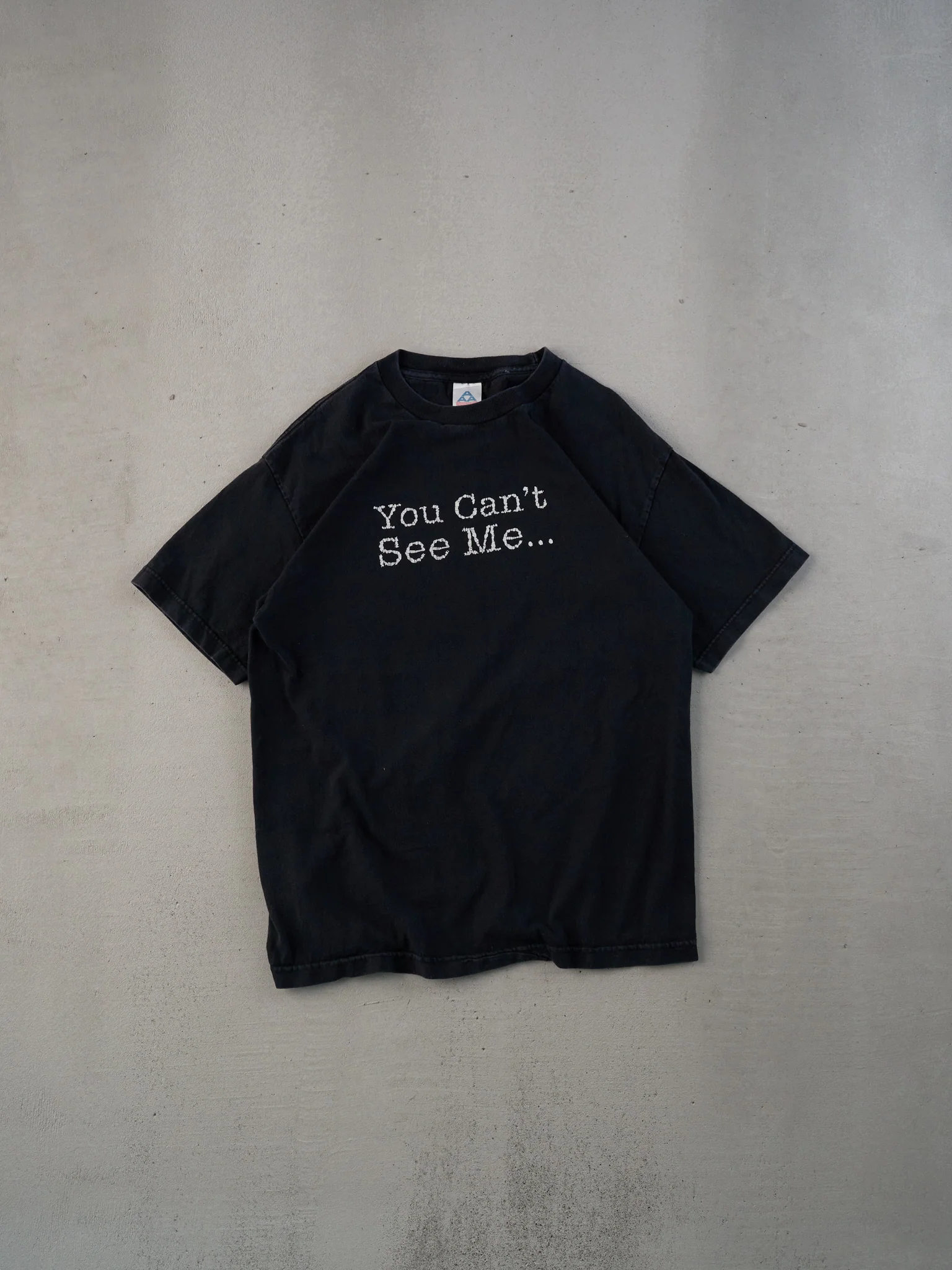 Vintage 90s Washed Black "You Can't See Me..." Tee (S)
