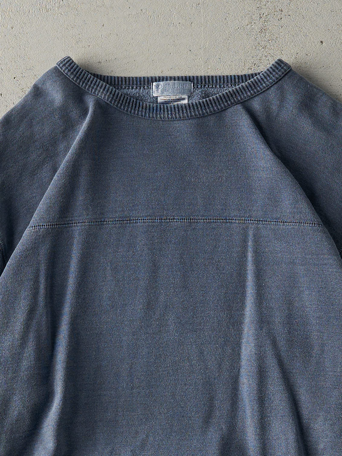 Vintage 90s Washed Blue Blank Crewneck (L) - Image 2