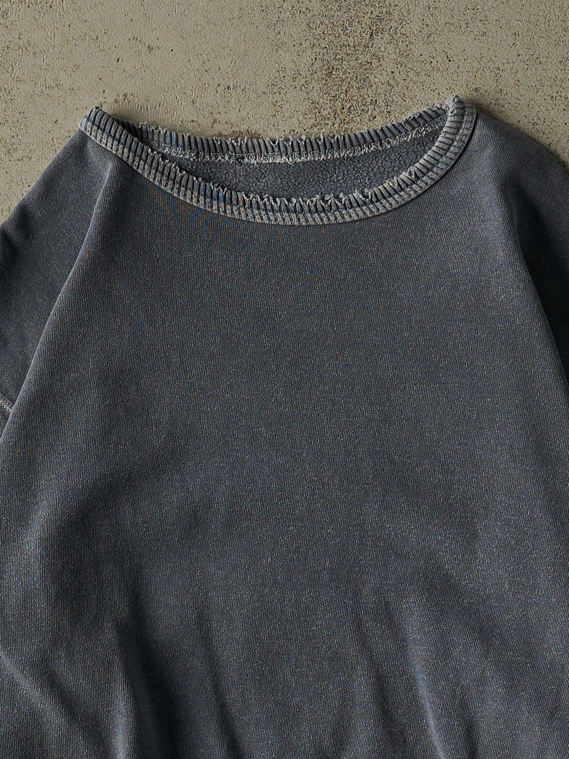 Vintage 90s Washed Blue Blank Crewneck (L) - Image 2