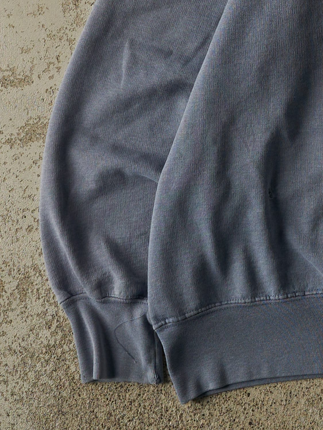 Vintage 90s Washed Blue Blank Crewneck (M) - Image 4
