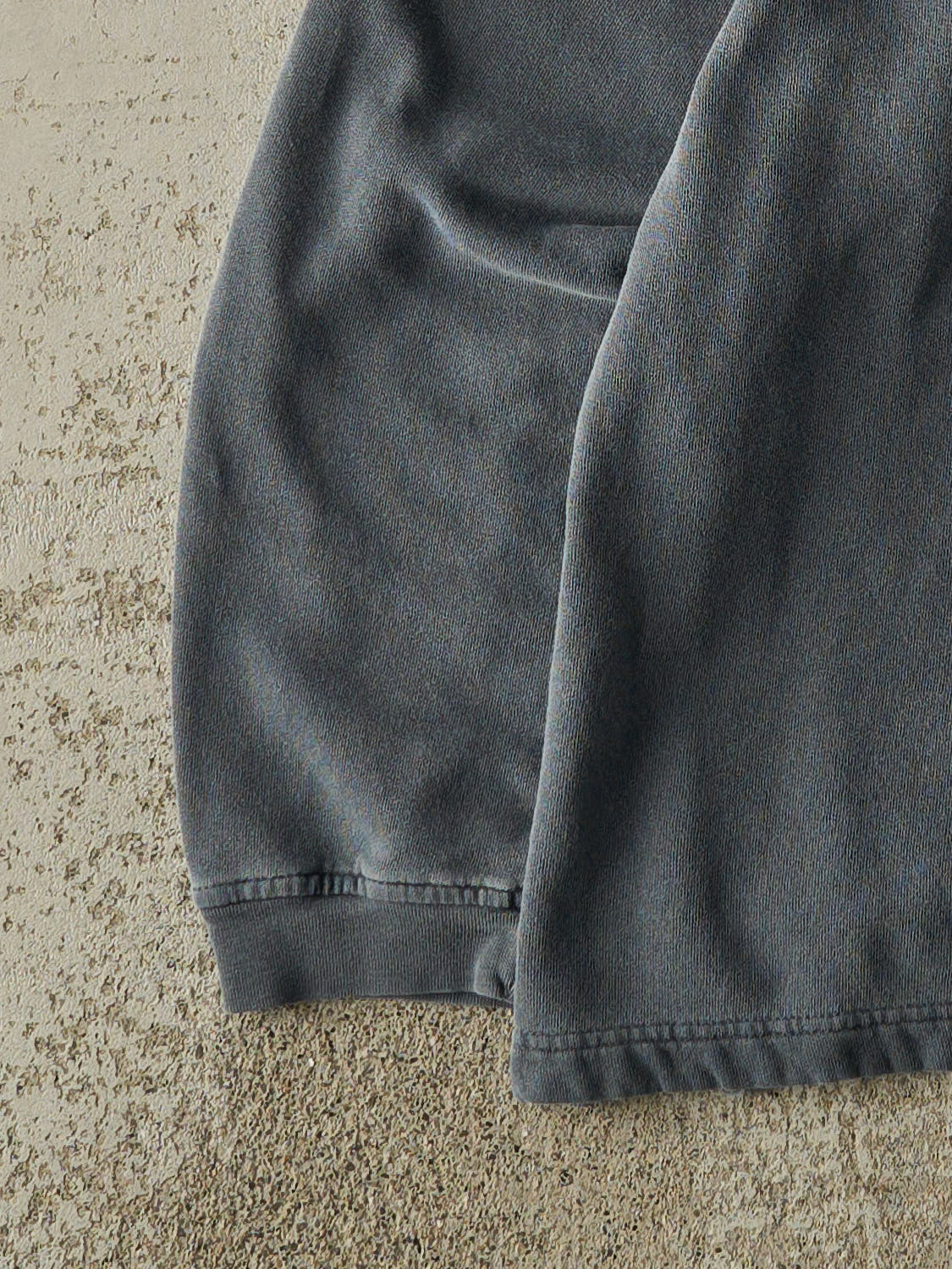 Vintage 90s Washed Blue Blank Quarter Button Pull Over (L) - Image 3