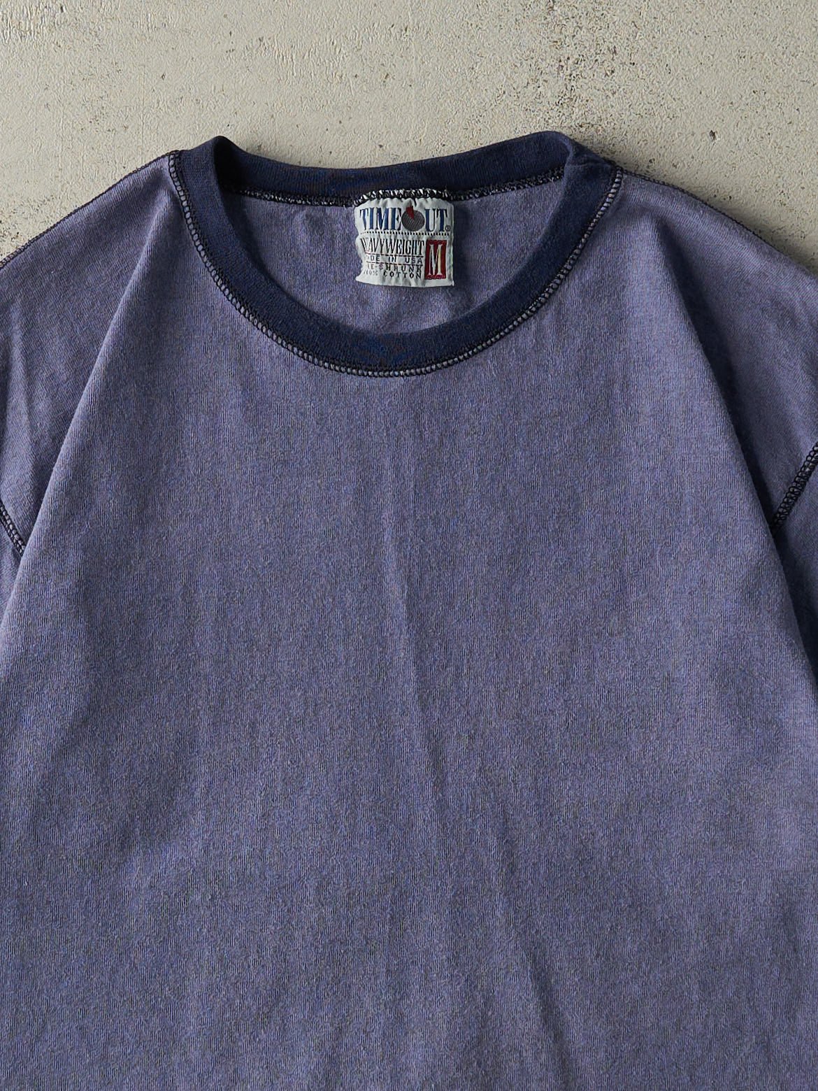 Vintage 90s Washed Blue Blank Tee (M/L) - Image 2