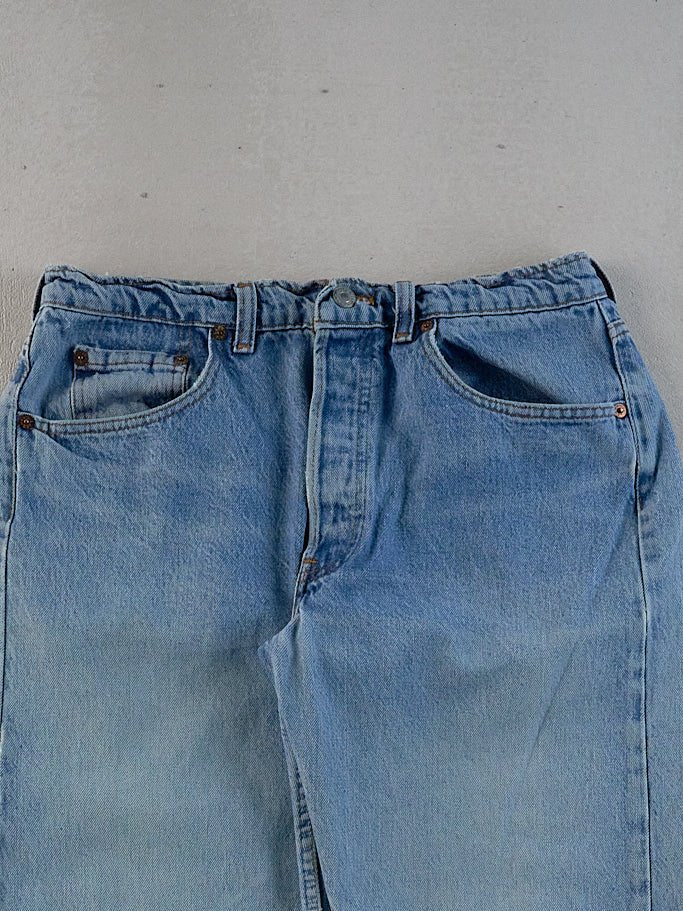 VIntage 90s Washed Blue Levi's 501 Denim Jeans (30x28) - Image 3