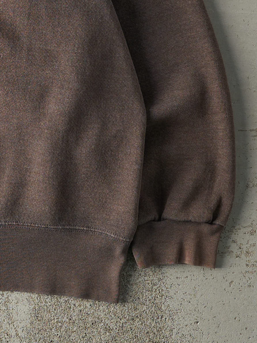 Vintage 90s Washed Brown Blank Crewneck (L/XL) - Image 3