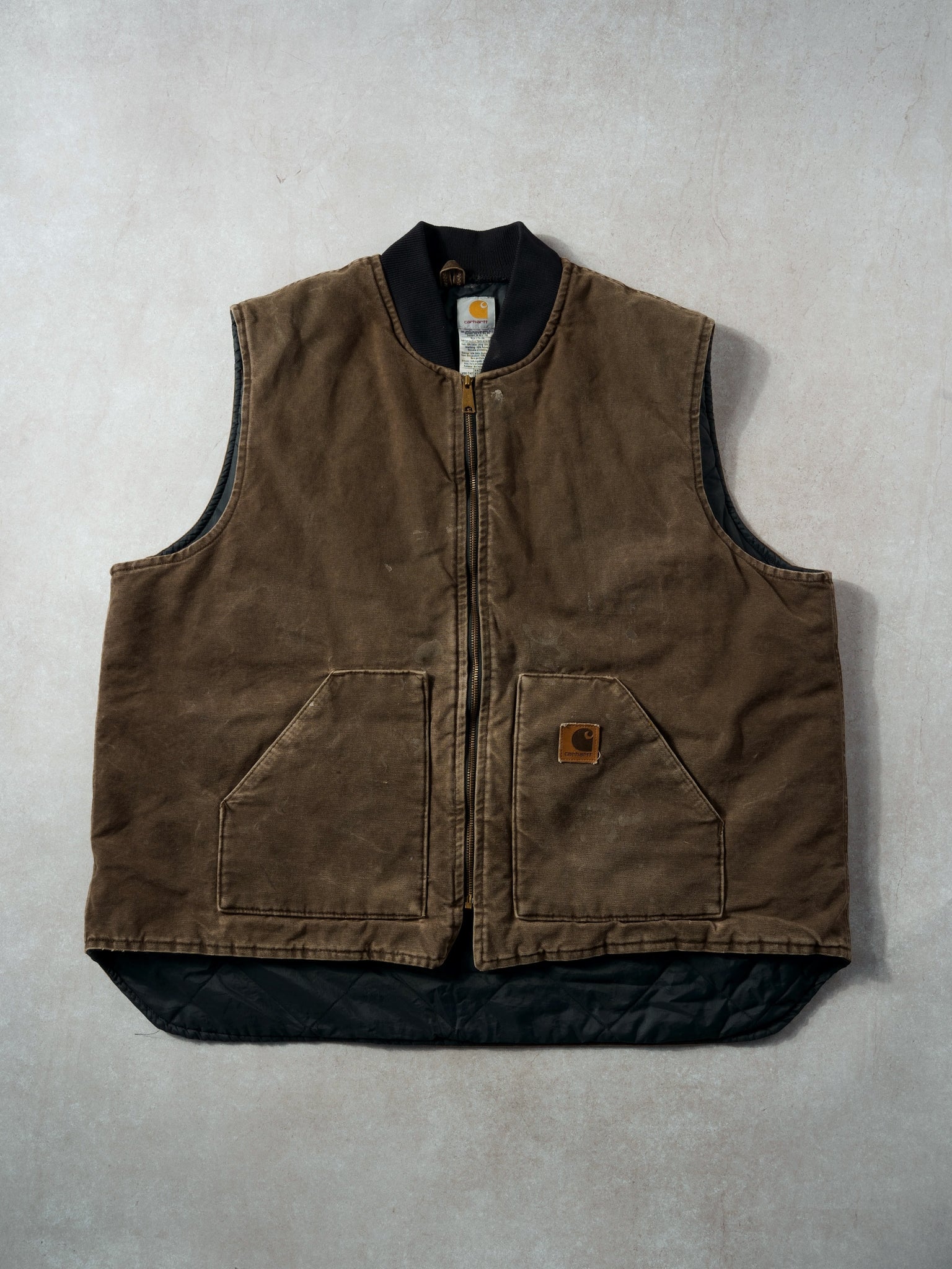 Vintage 90s Washed Brown Carhartt Workwear Vest (2XL/3XL)