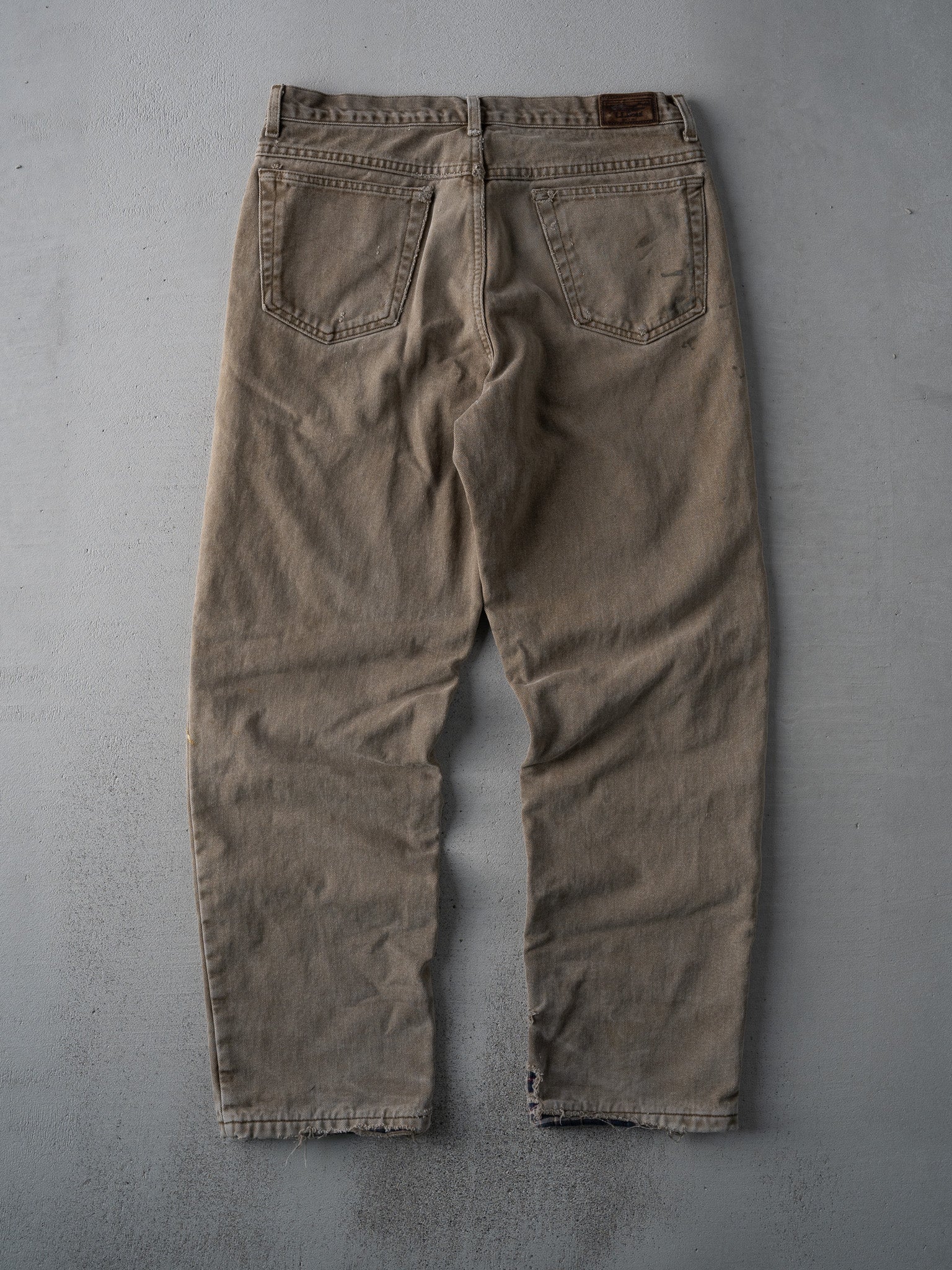 Vintage 90s Washed Brown LL Bean Lined Jeans (34 x 30) - Image 2