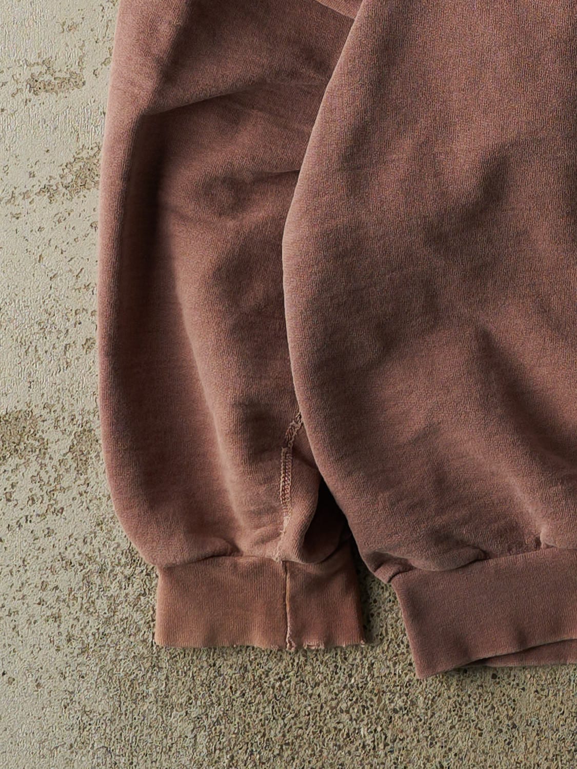 Vintage 90s Washed Burgundy Quarter Zip Sweater (L/XL) - Image 3