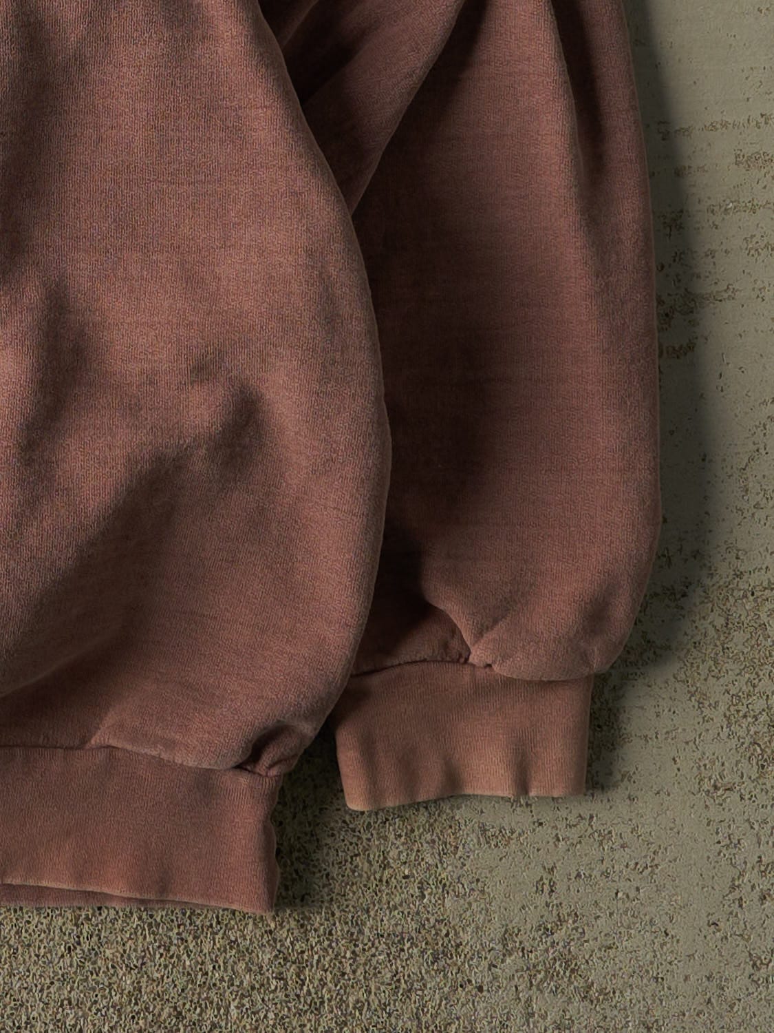 Vintage 90s Washed Burgundy Quarter Zip Sweater (L/XL) - Image 4