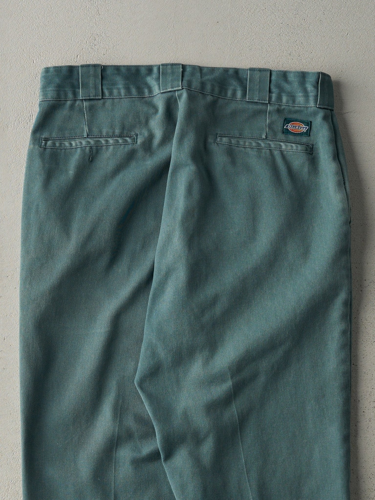 Vintage 90s Washed Green Dickies 874 Work Pants (33x31) - Image 4