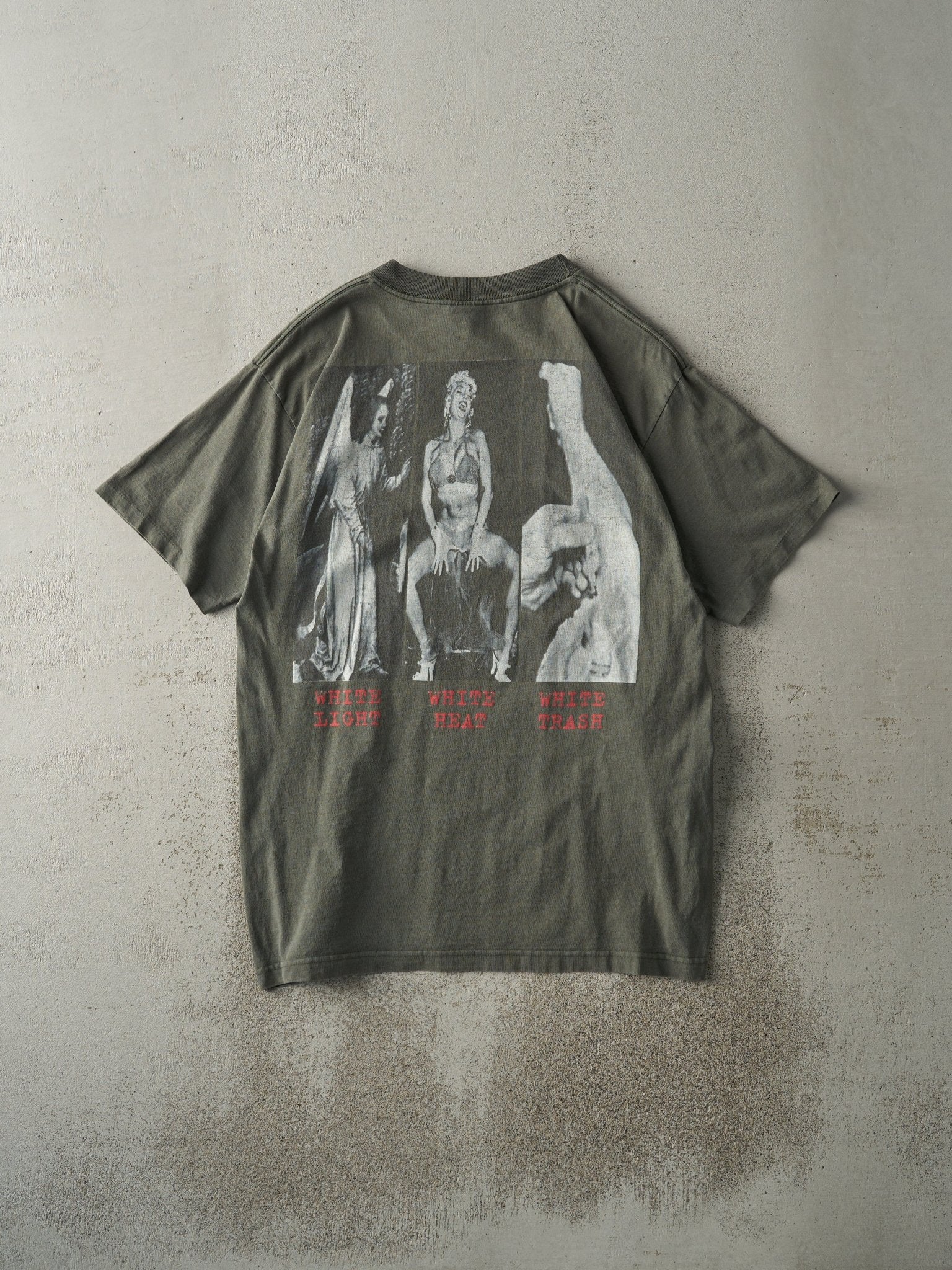 Vintage 90s Washed Green Social Distortion White Trash Album Tee (M) - Image 3