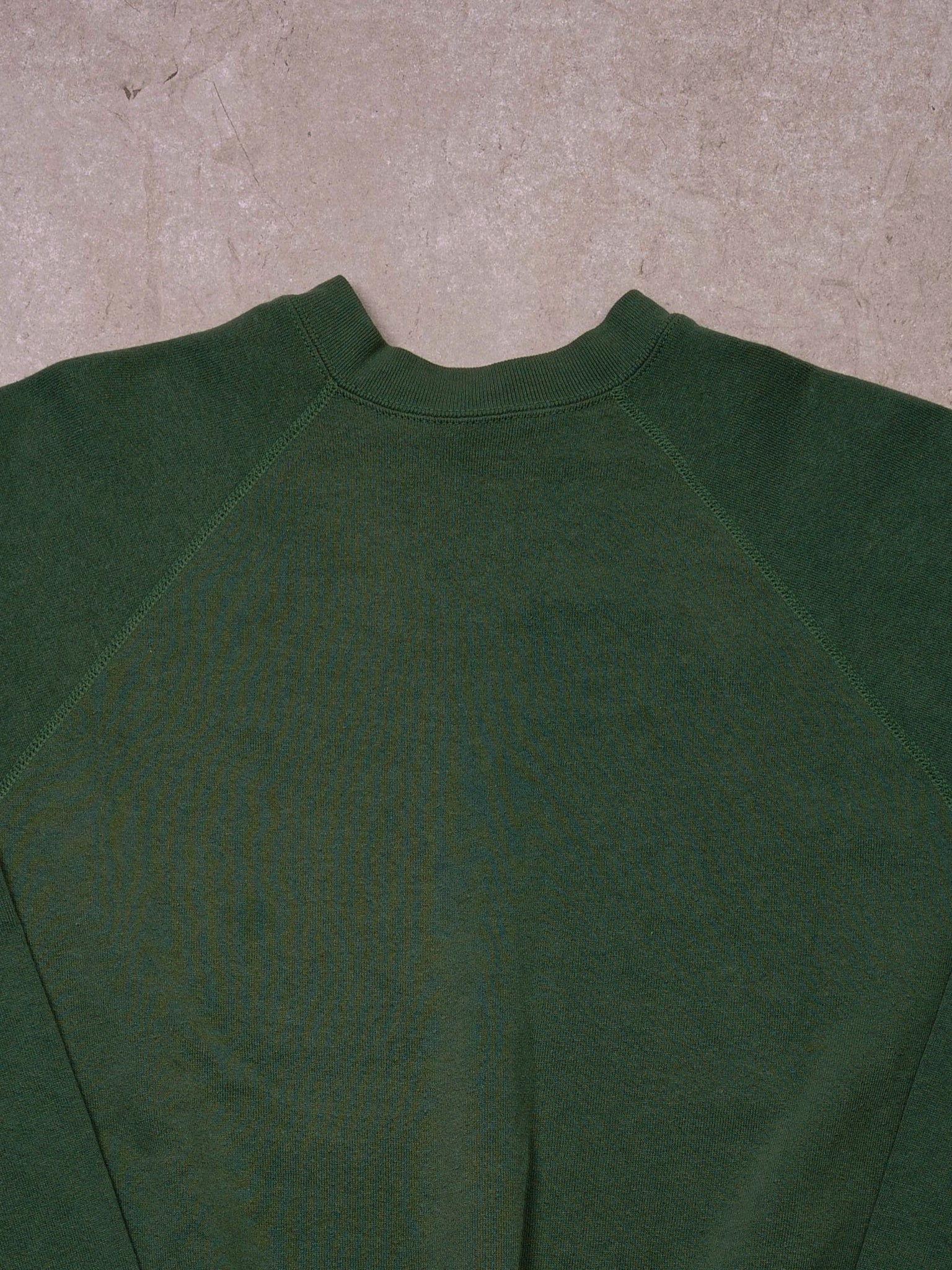 Vintage 90s Washed Green Tutex Blank Crewneck (M) - Image 3