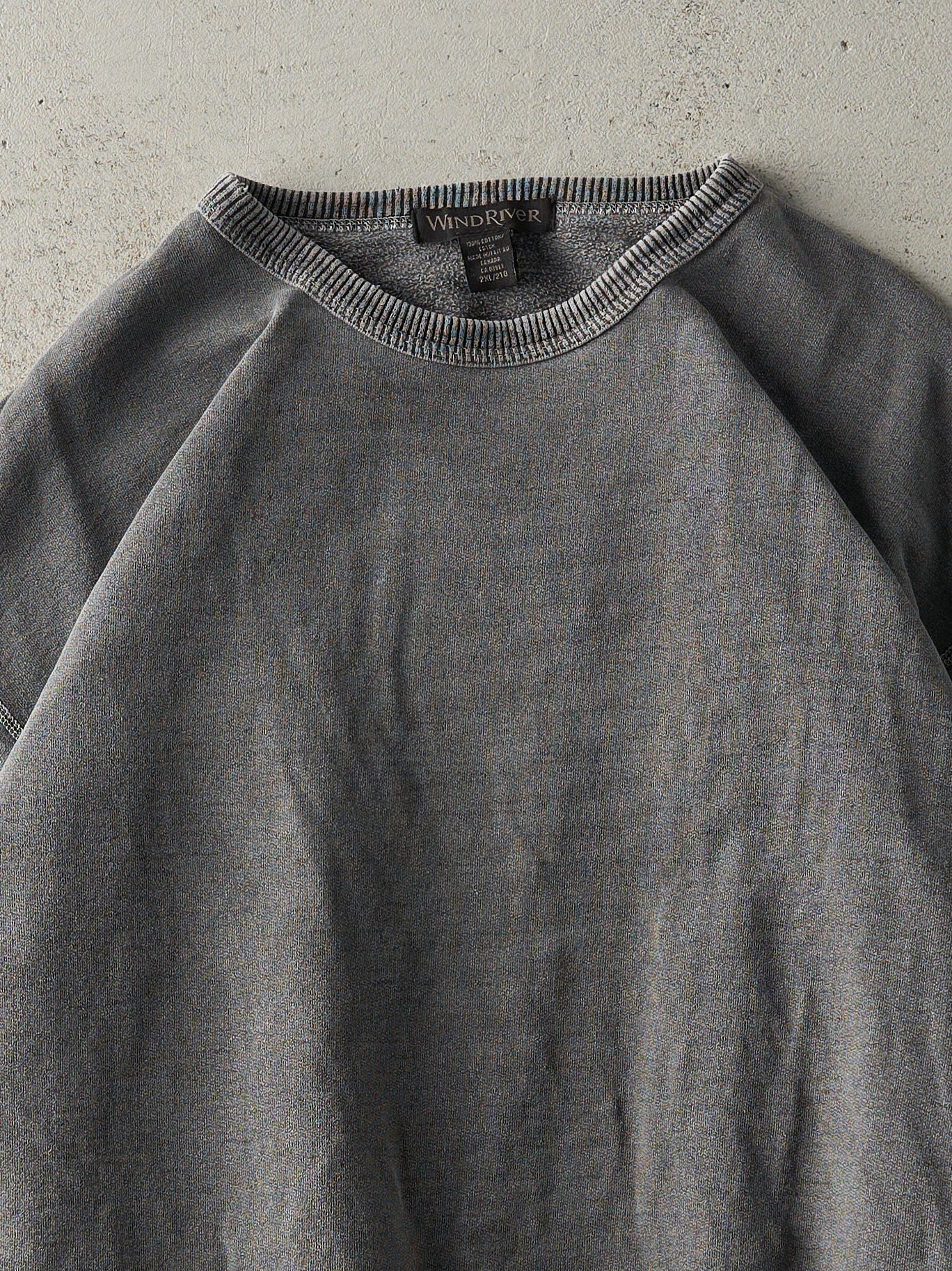 Vintage 90s Washed Grey Wind River Blank Crewneck (XL) - Image 2