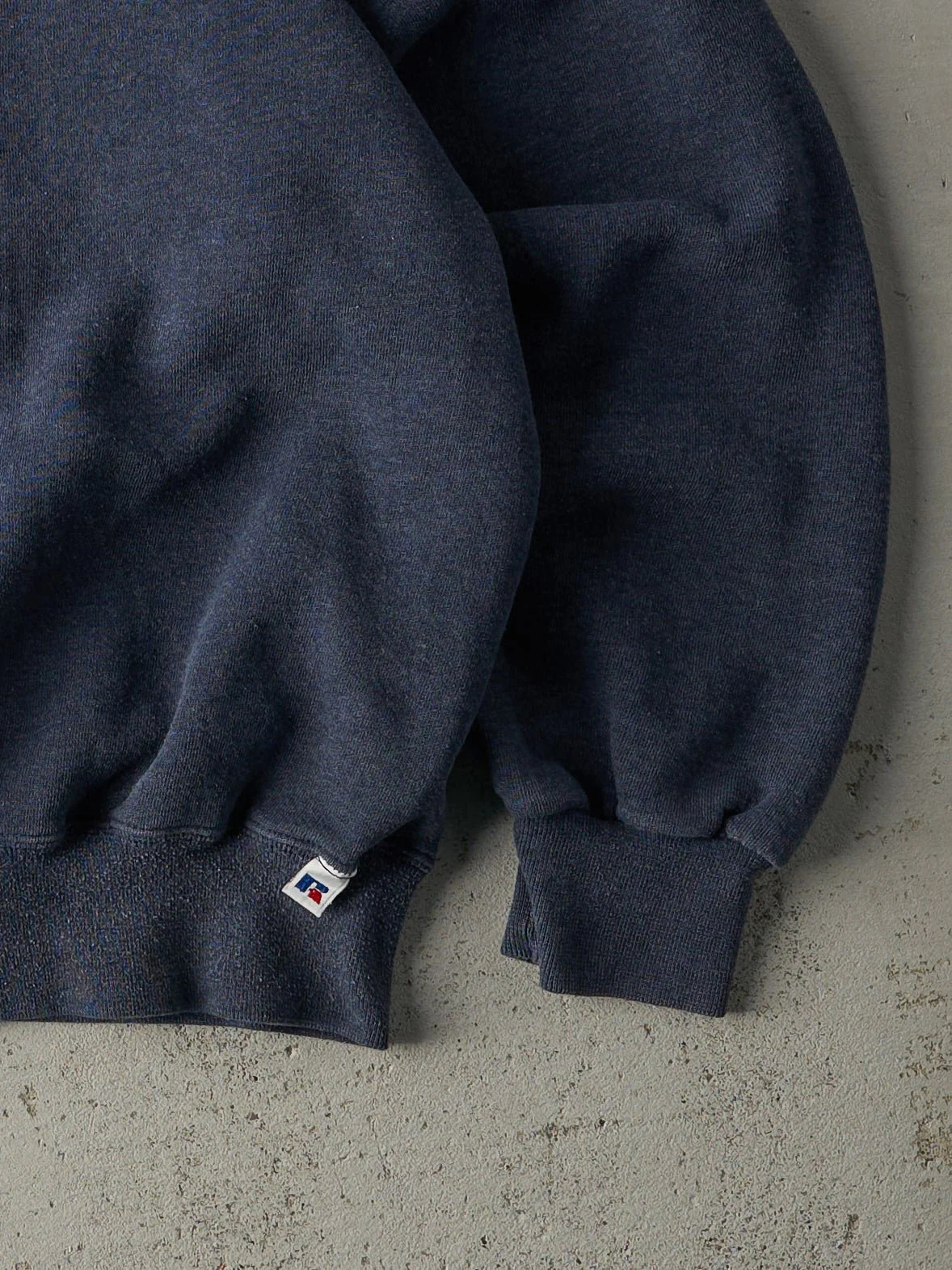Vintage 90s Washed Navy Russell Athletics Blank Crewneck (M) - Image 3