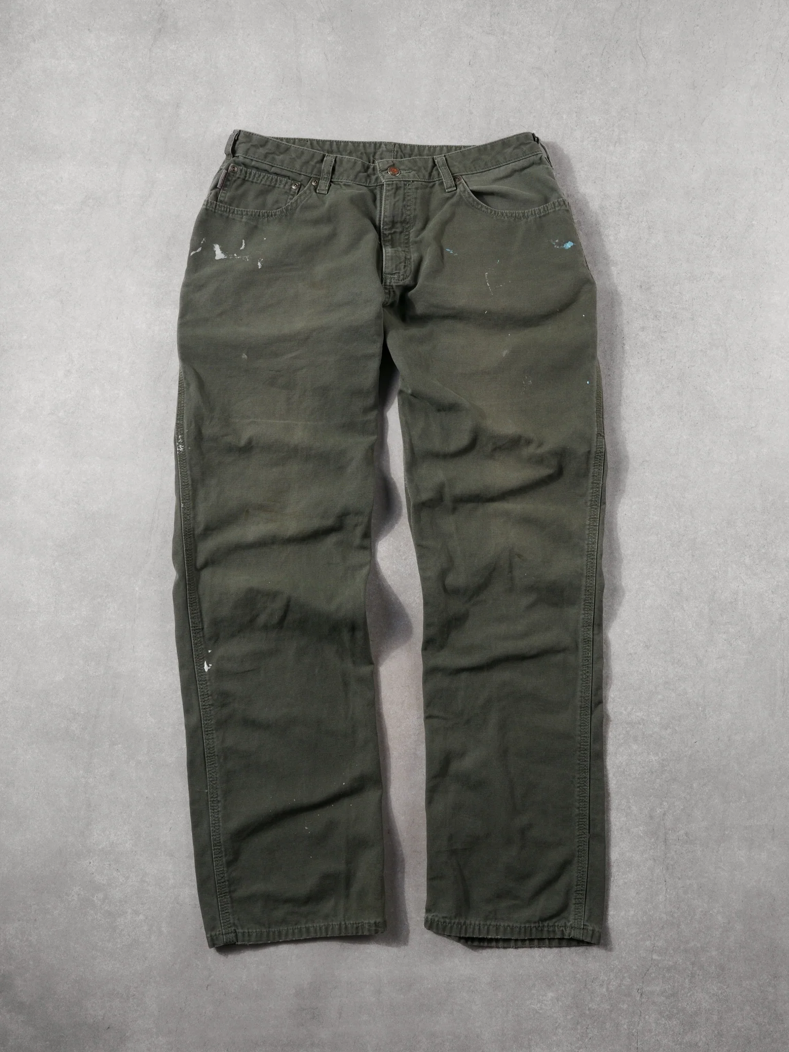 Vintage 90s Washed Sage Green Carhartt Carpenter Pants (34x32)