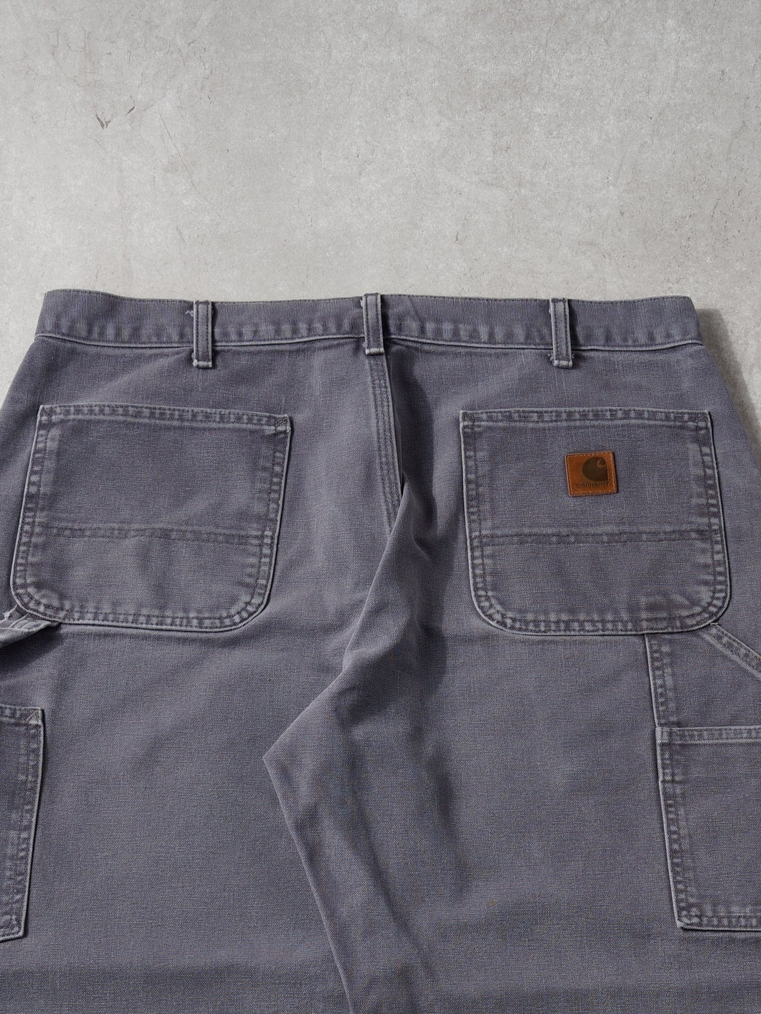 Vintage 90s Washed Stone Grey Carhartt Carpenter Pants (36x27) - Image 4