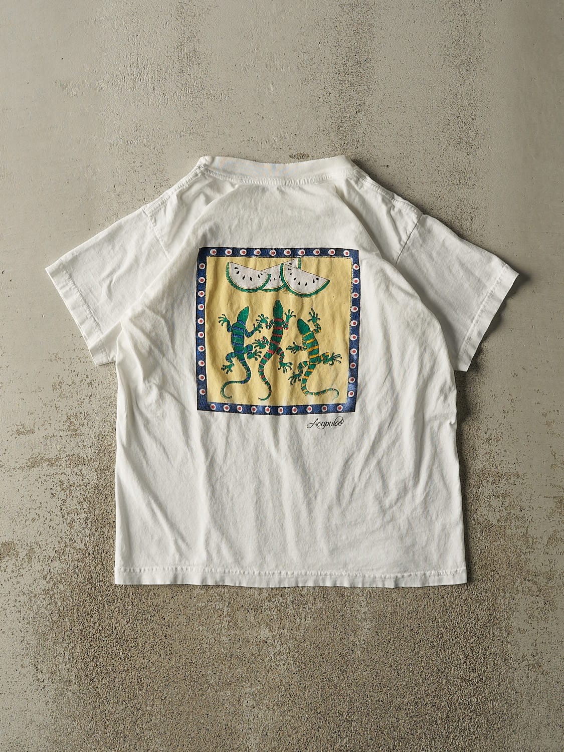 Vintage 90s White Acapulco Tee (S/M) - Image 2
