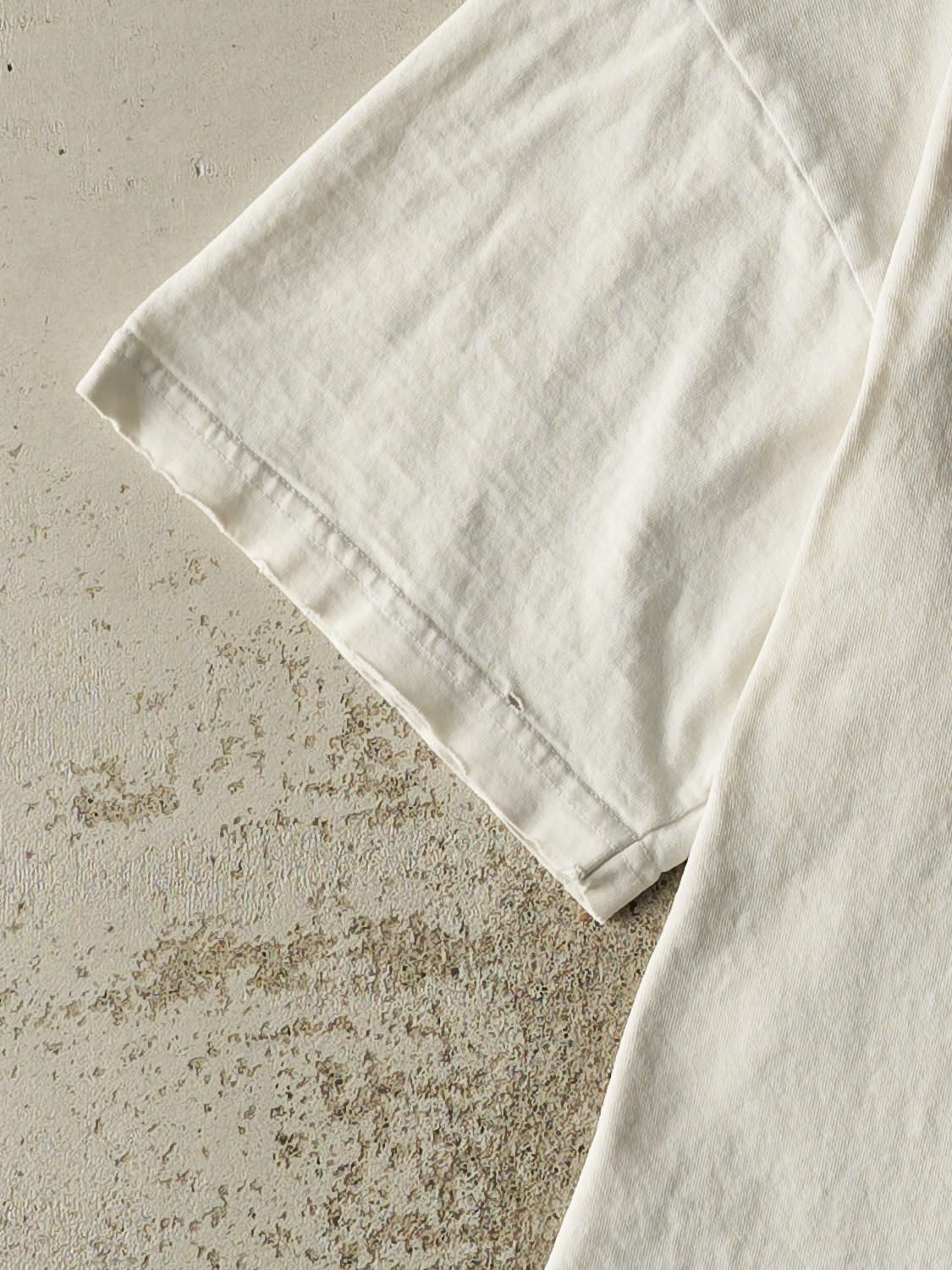 Vintage 90s White Adidas Embroidered Tee (M/L) - Image 3