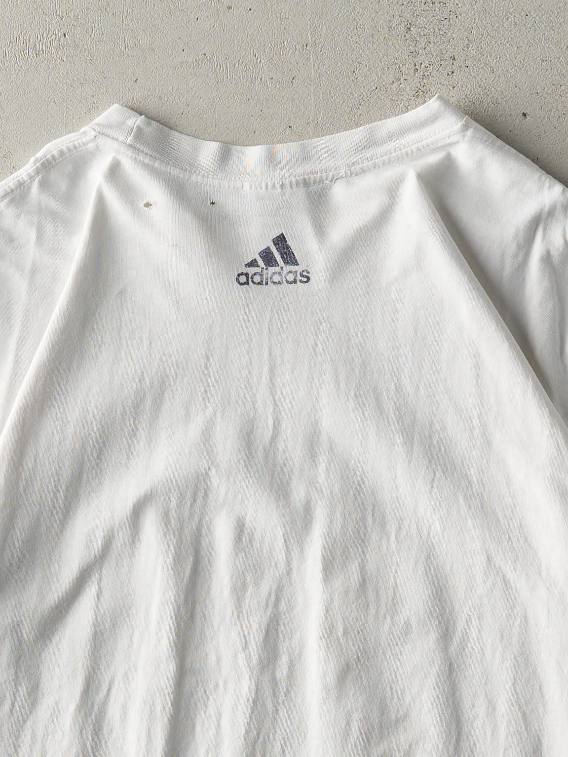 Vintage 90s White Adidas Logo Tee (M/L) - Image 4