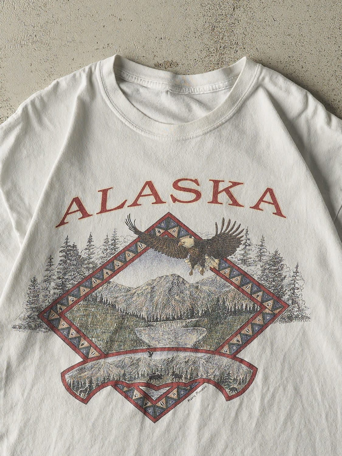 Vintage 90s White Alaska Tee (L) - Image 2