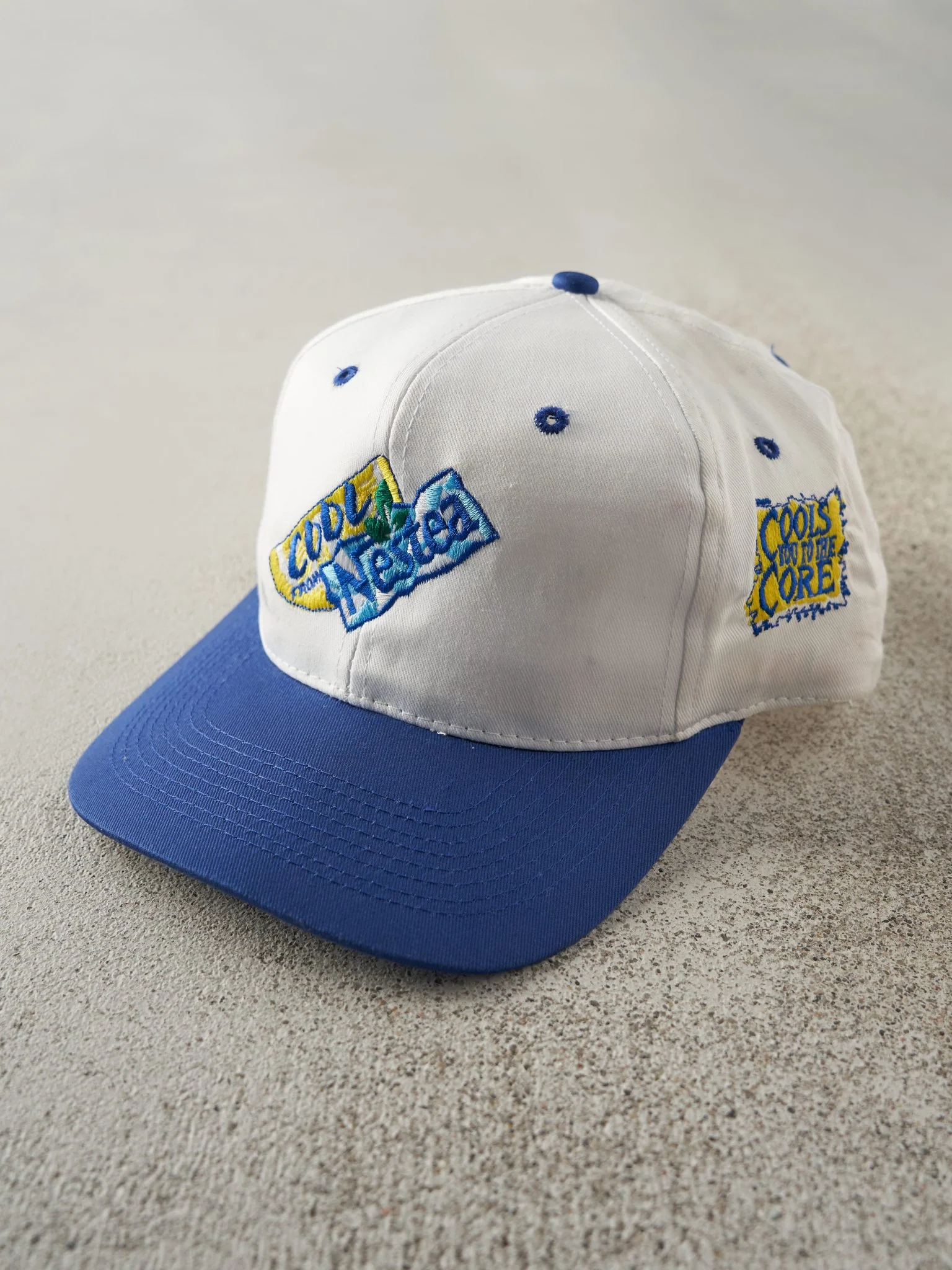 Vintage 90s White & Blue Embroidered Nestea Snap Back - Image 2