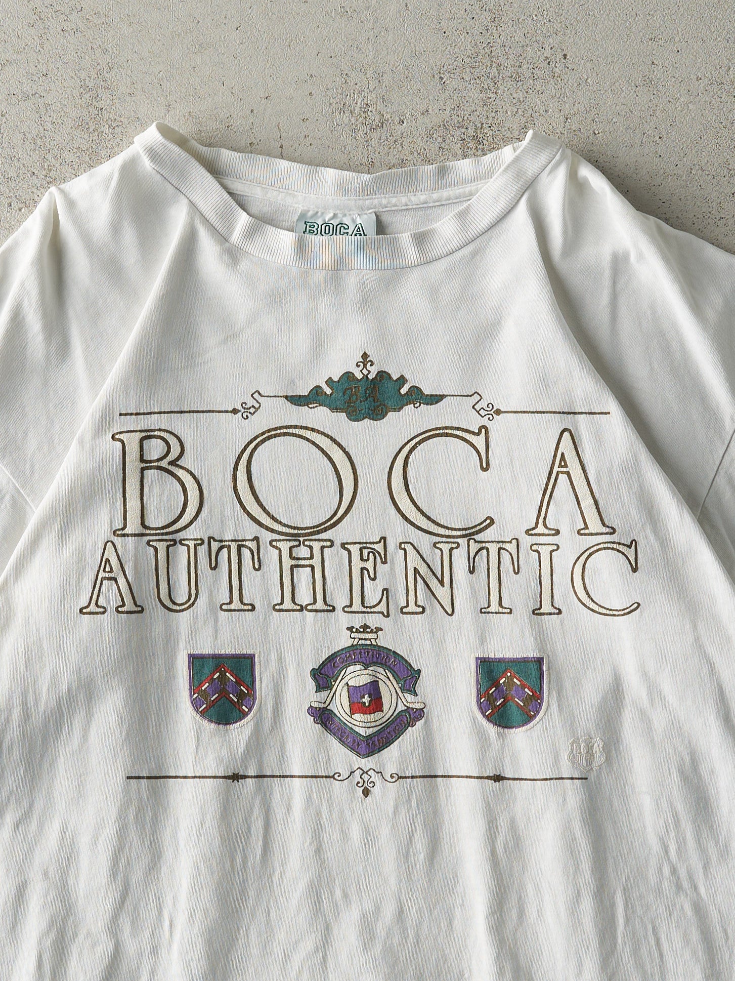 Vintage 90s White Boca Authentic Single Stitch Tee (M/L) - Image 2