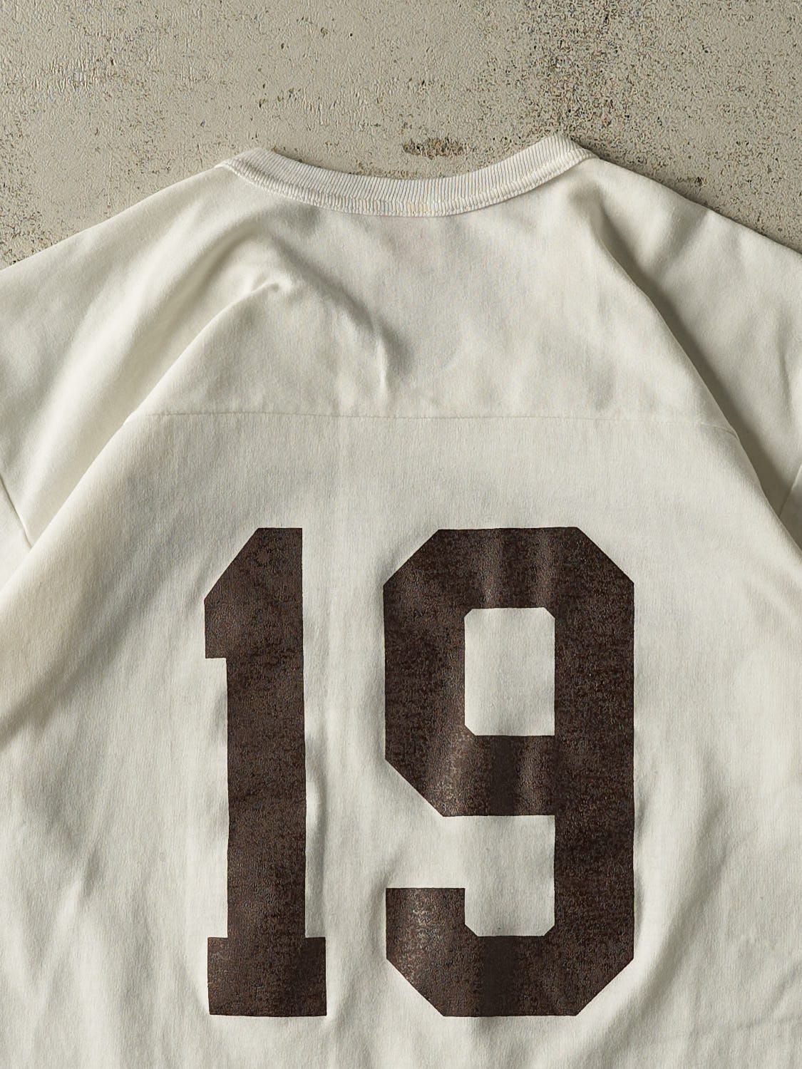 Vintage 80s White Cleveland Browns #19 Jersey Tee (L/XL) - Image 4