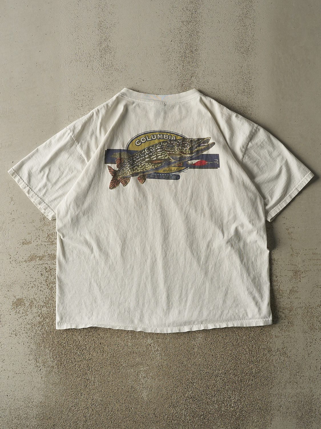 Vintage 90s White Columbia Mike Stidham Fishing Pocket Tee (XL) - Image 2