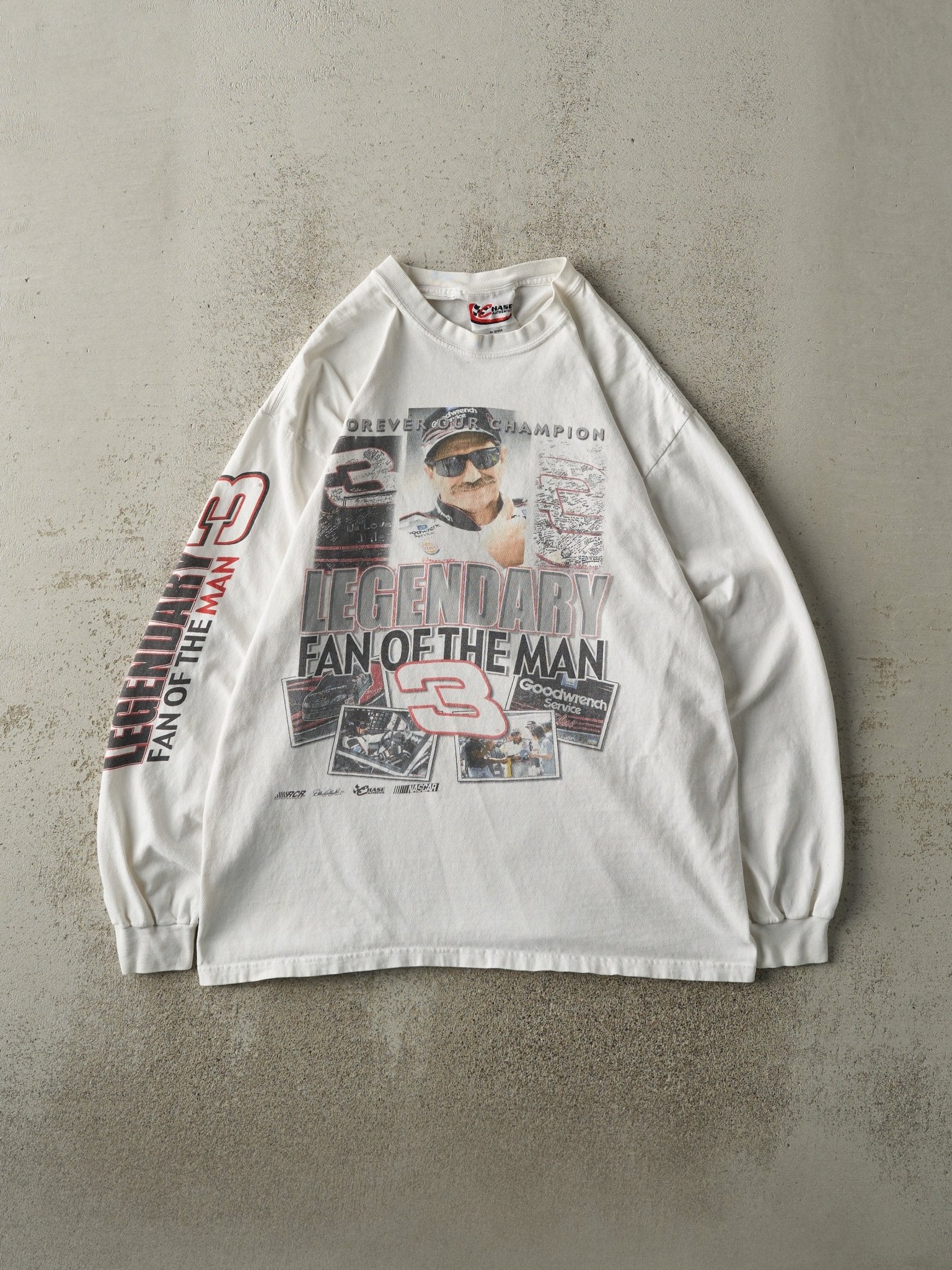 Vintage 90s White Dale Earnhardt Nascar Racing Long Sleeve (M)