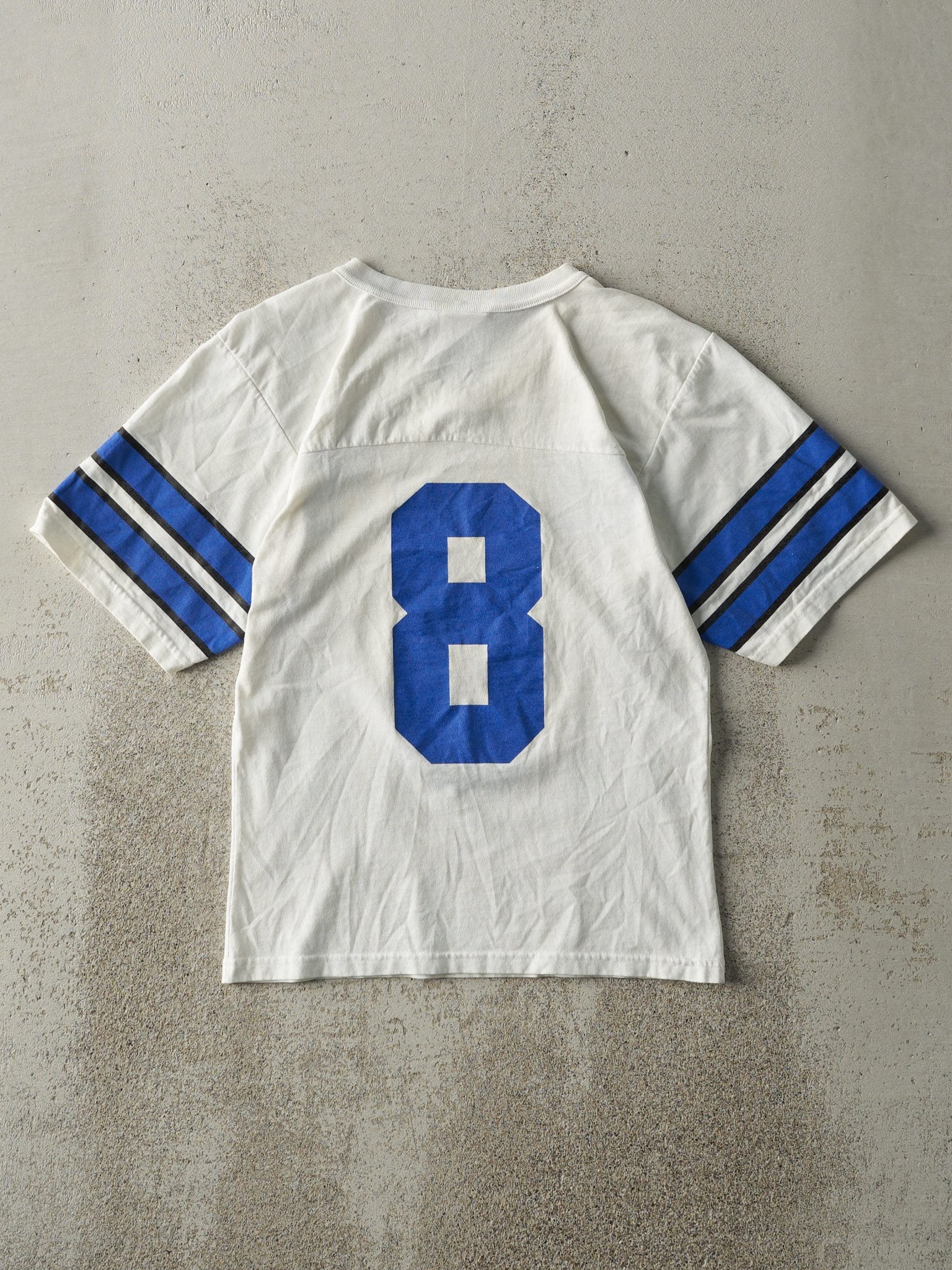 Vintage 90s White Dallas Cowboys #8 Troy Aikman Football Jersey Tee (XS) - Image 2